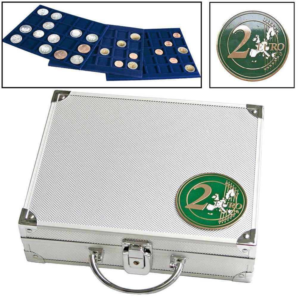 Münzen-Koffer 2-Euro-Münzen Münzetui Safe-Album für