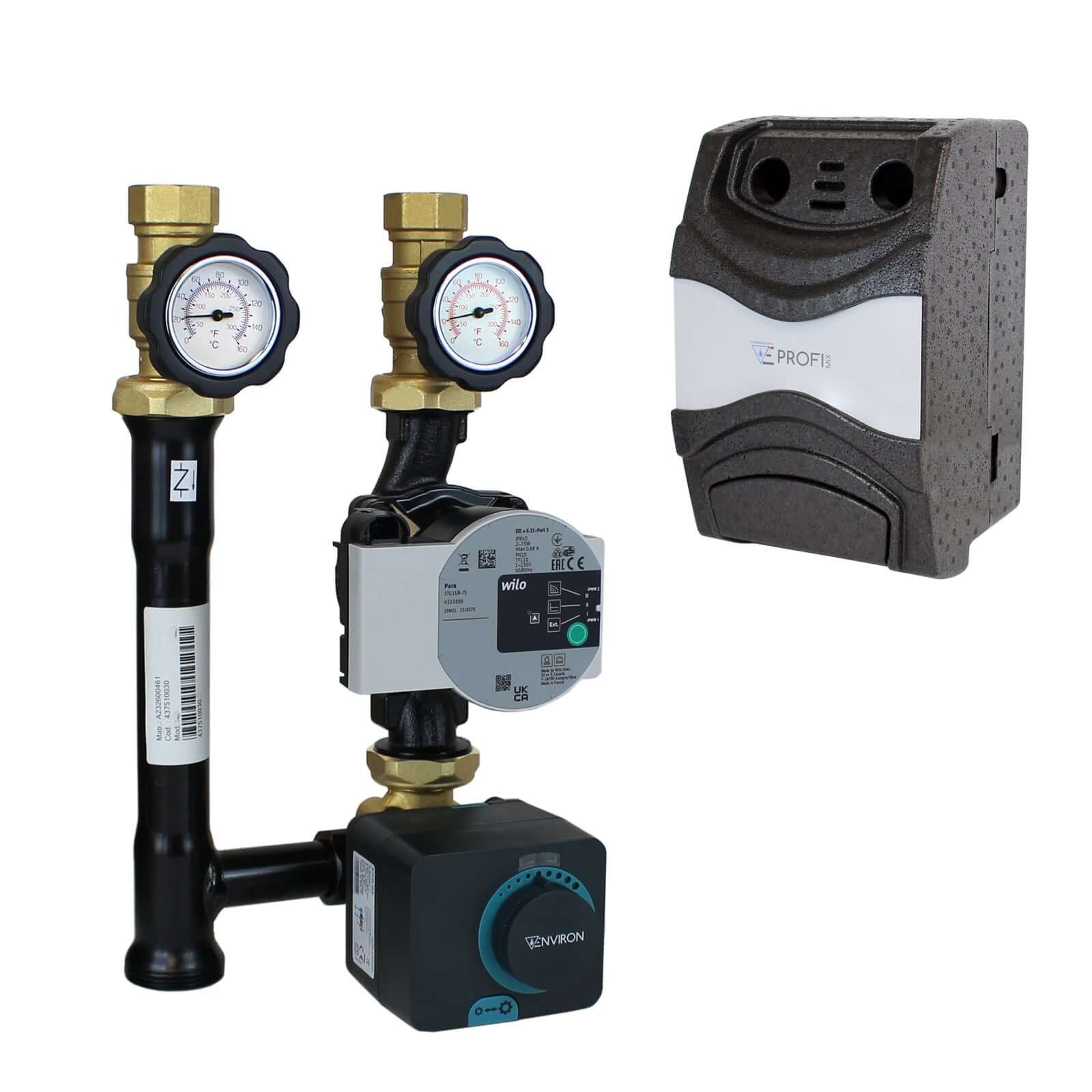 Environ Fußbodenheizung ProfiMix Heizkreispumpengruppe mit Drei-Wege-Mischer, Environ END05 St