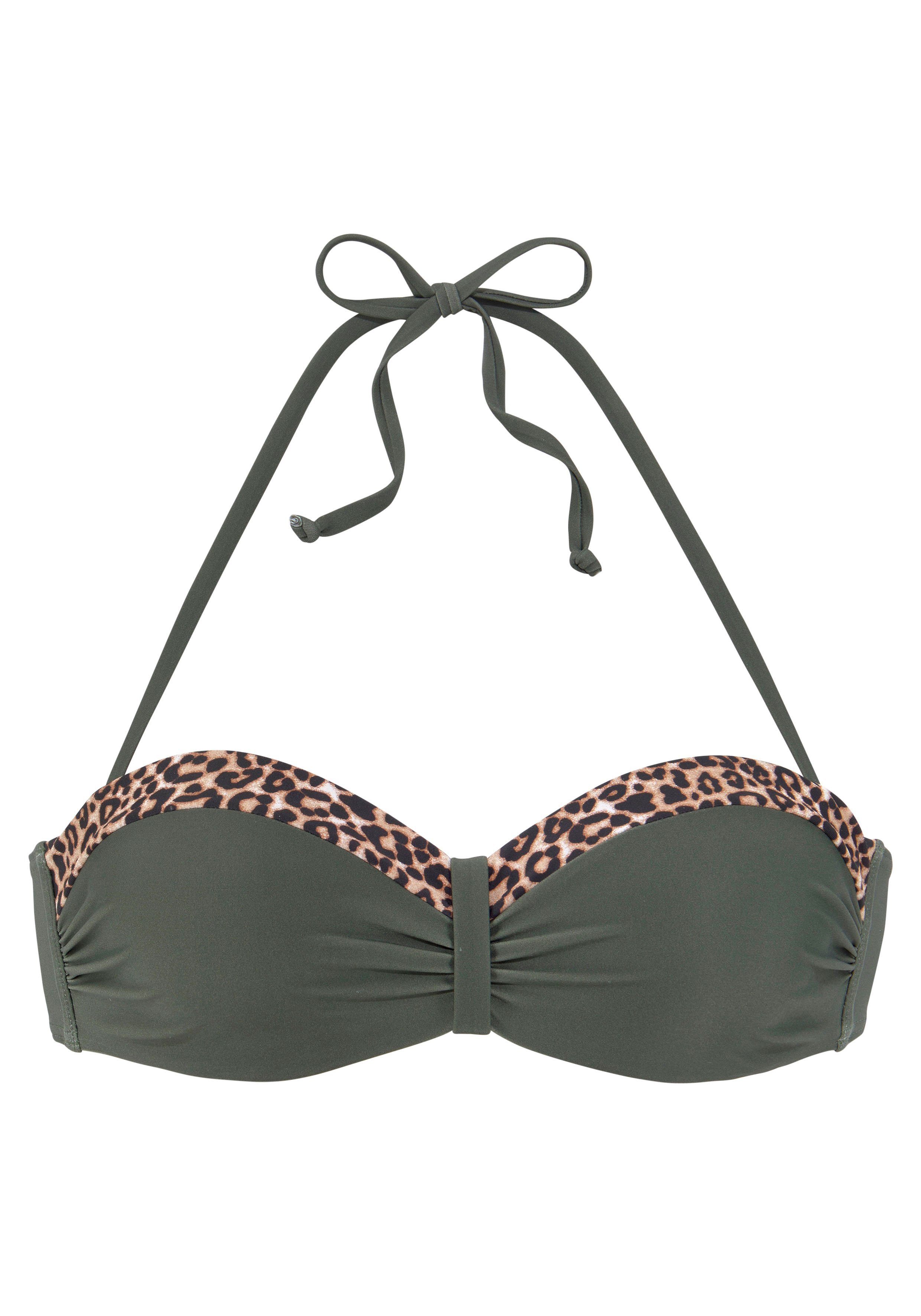 LASCANA Bügel-Bandeau-Bikini-Top Adelin, mit bedruckten Einsätzen