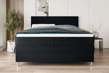 Stylefy Boxspringbett Orion (Schlafzimmerbett, Bett), 140/160/180 x 200 cm, mit 2 Matratzen und Topper, Bettkasten