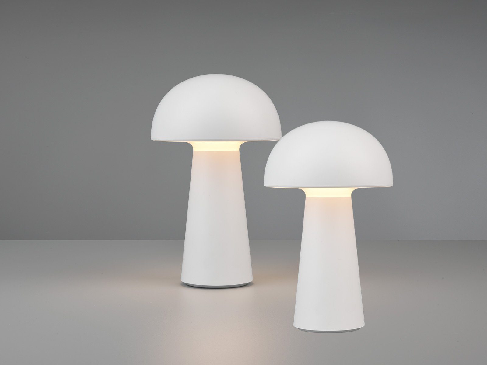 Reality Leuchten LED Außen-Tischleuchte, Dimmfunktion, LED fest integriert, Warmweiß, 2er SET Akku Pilz-Lampe ohne Kabel, Outdoor, kabellos, Touch dimmbar