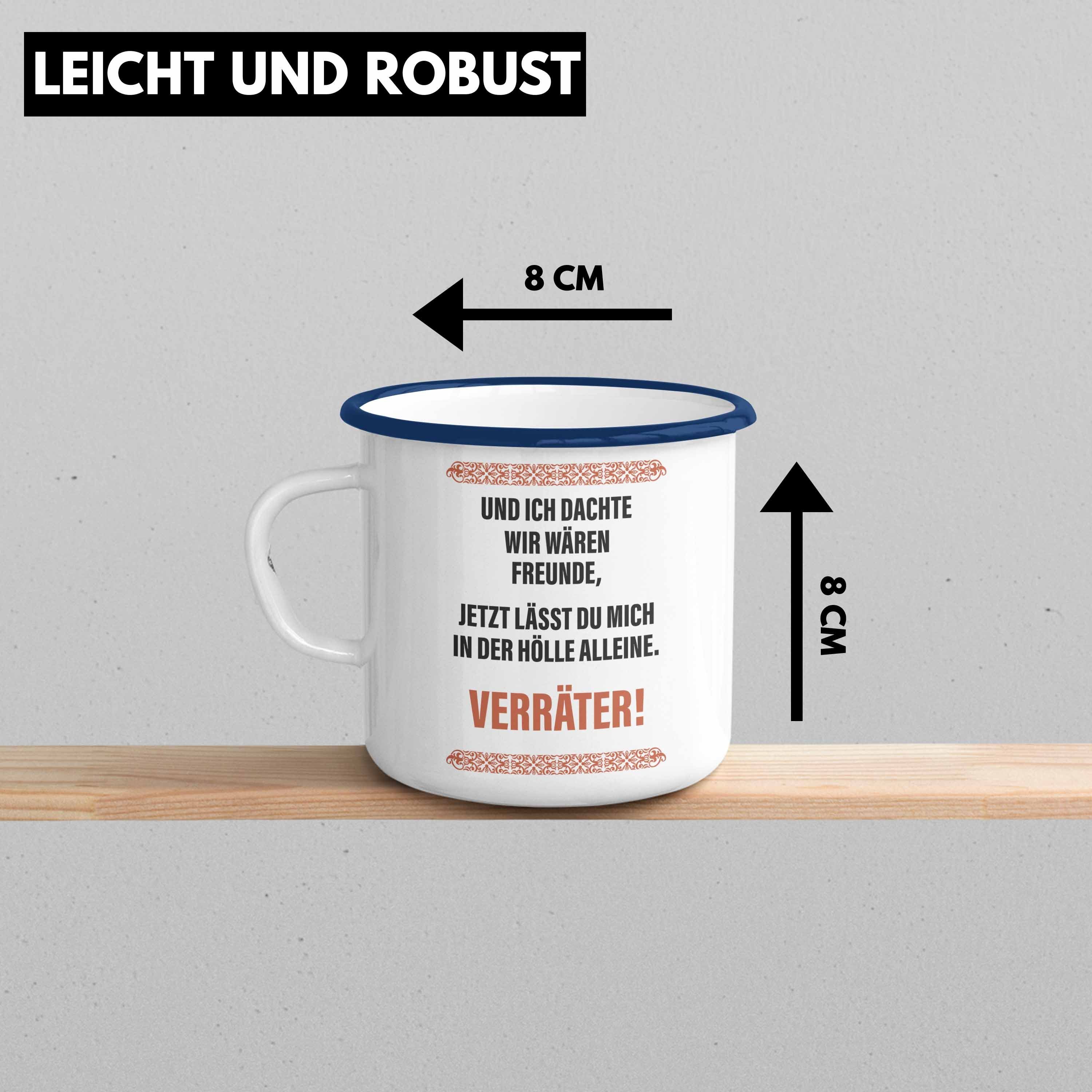 Tasse Sprüche - Verräter Emaille Trendation Trendation Thermotasse Lustig Geschenk Blau - Jobwechsel Kollege Kollegin Abschiedsgeschenk