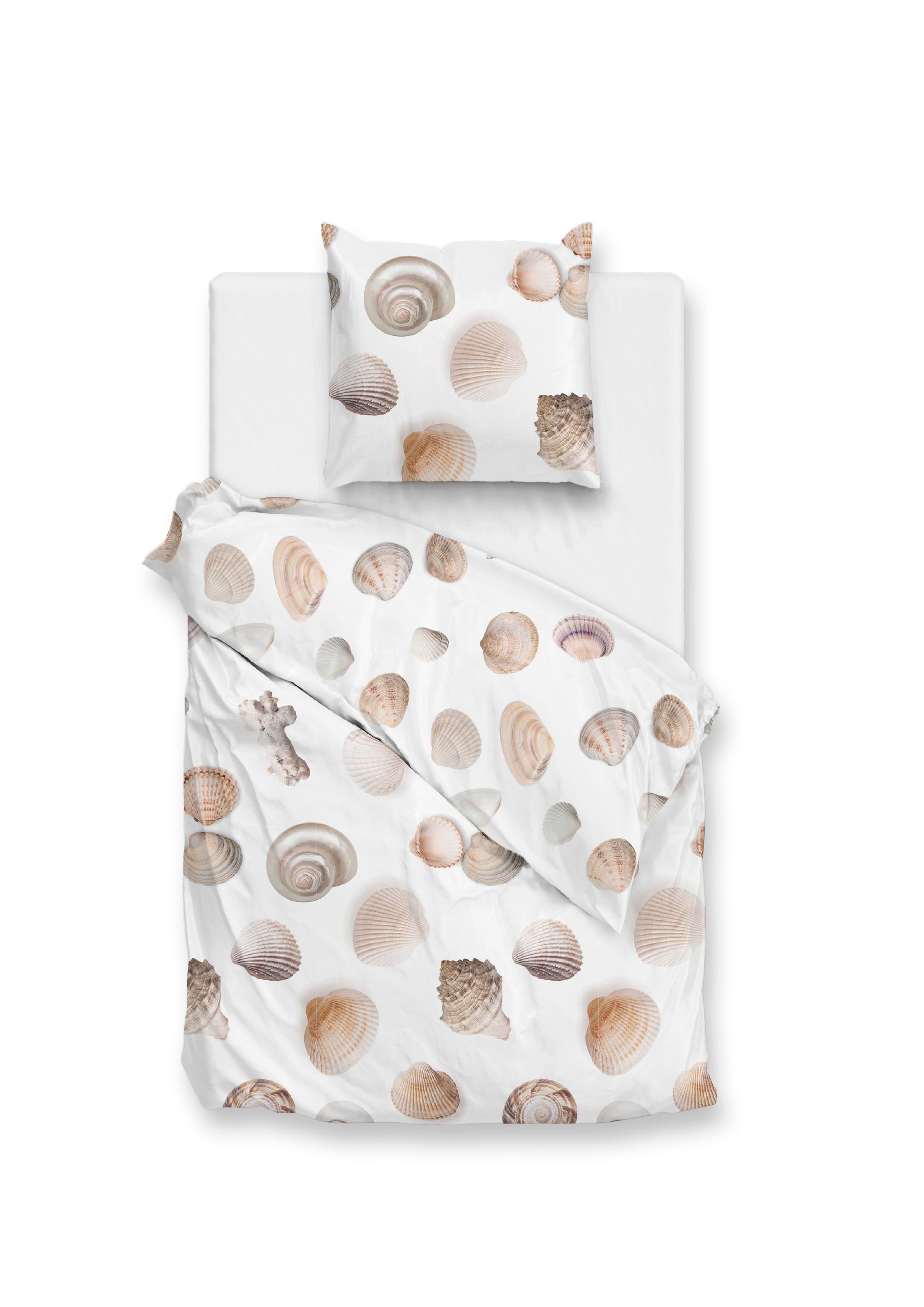 ZO HOME Bettwäsche Maritim, Renforcé, 2 teilig, Muscheln,weiß günstig online kaufen