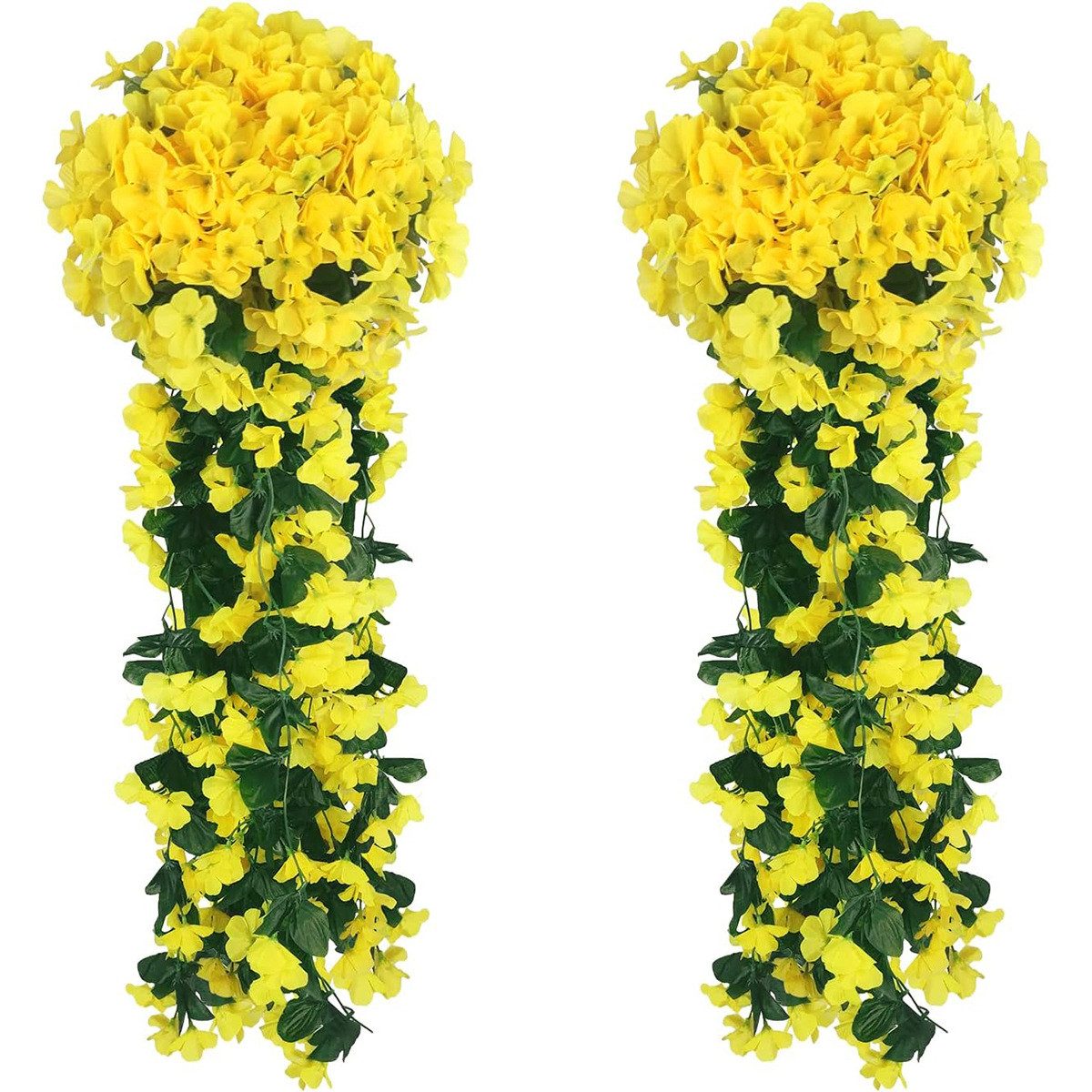 Kunstpflanze 2 Stück Künstlich Hängende Blumen, Blauregen Efeublumen Glyzinien, TUWENA, Kunstblumen Veilchen Hgende Blumen für Außen Innen Hochzeit Terrasse