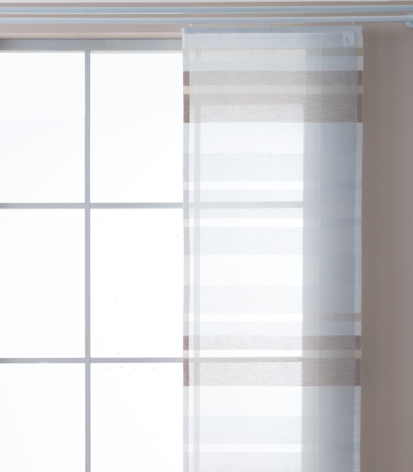 Vorhang AKZENT, 60 x 245 cm, Weiß, Sandfarben, (1 St), transparent, Polyester, Flächenvorhang inkl. Technik