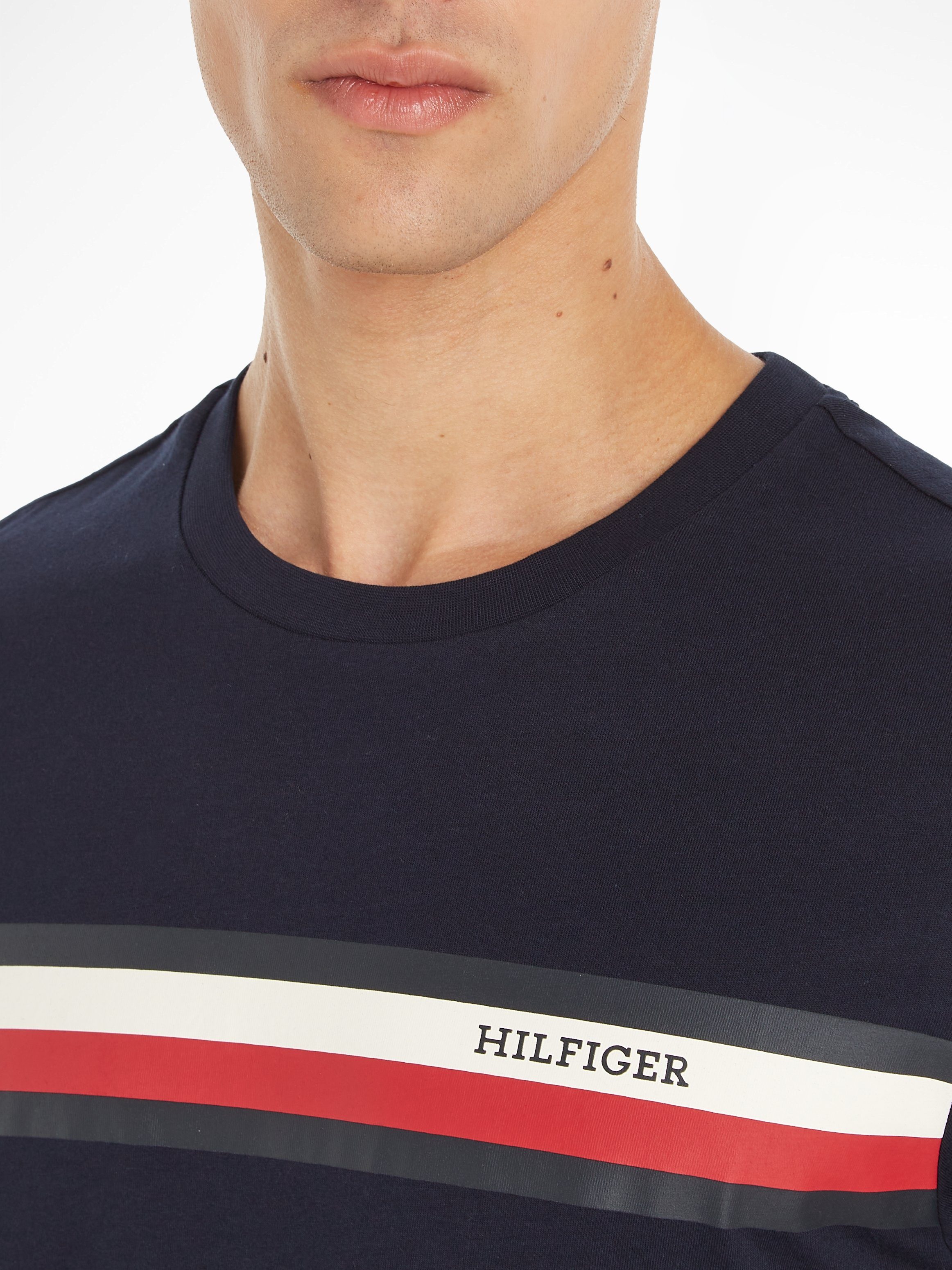 Tommy MONOTYPE Sky T-Shirt STRIPE Hilfiger Desert TEE RWB CHEST