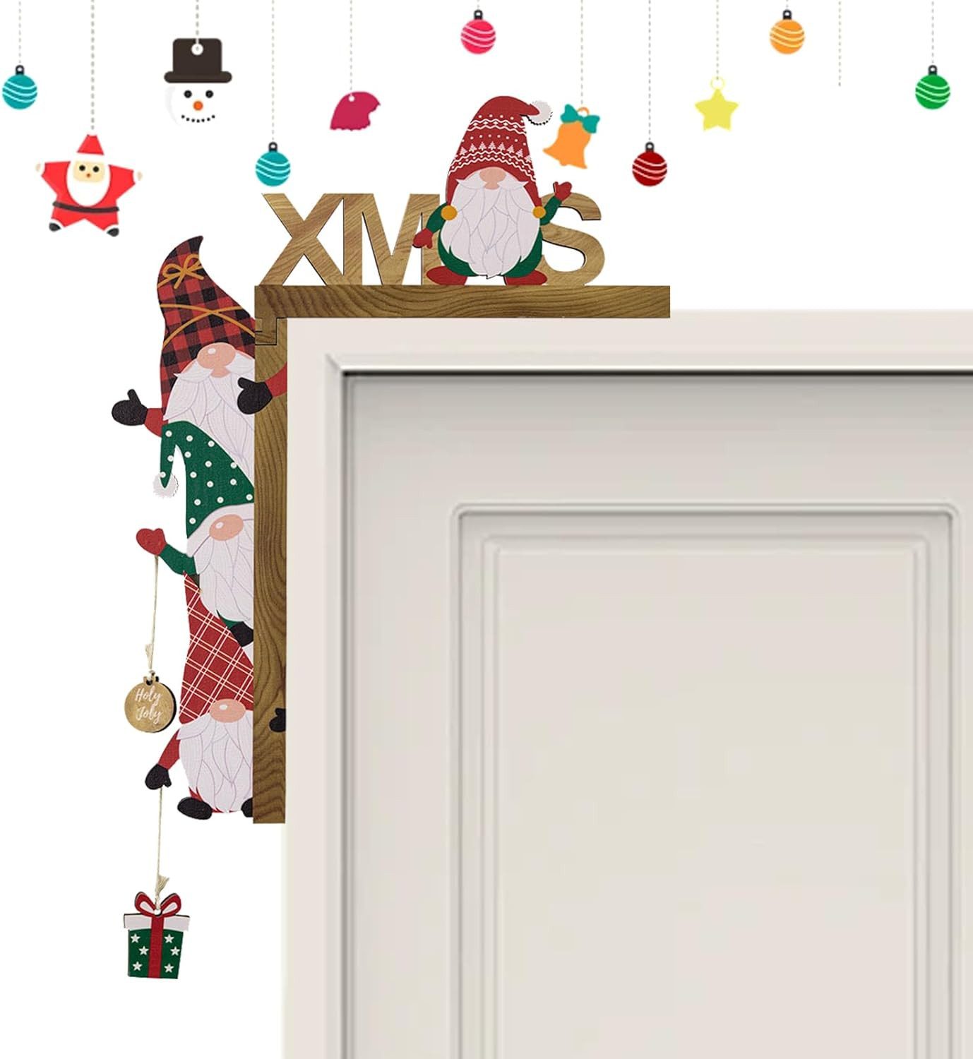 Kaket Weihnachtsfigur Weihnachtstür Ecke Dekor,Niedliche Zwerg-FigurWände günstig online kaufen