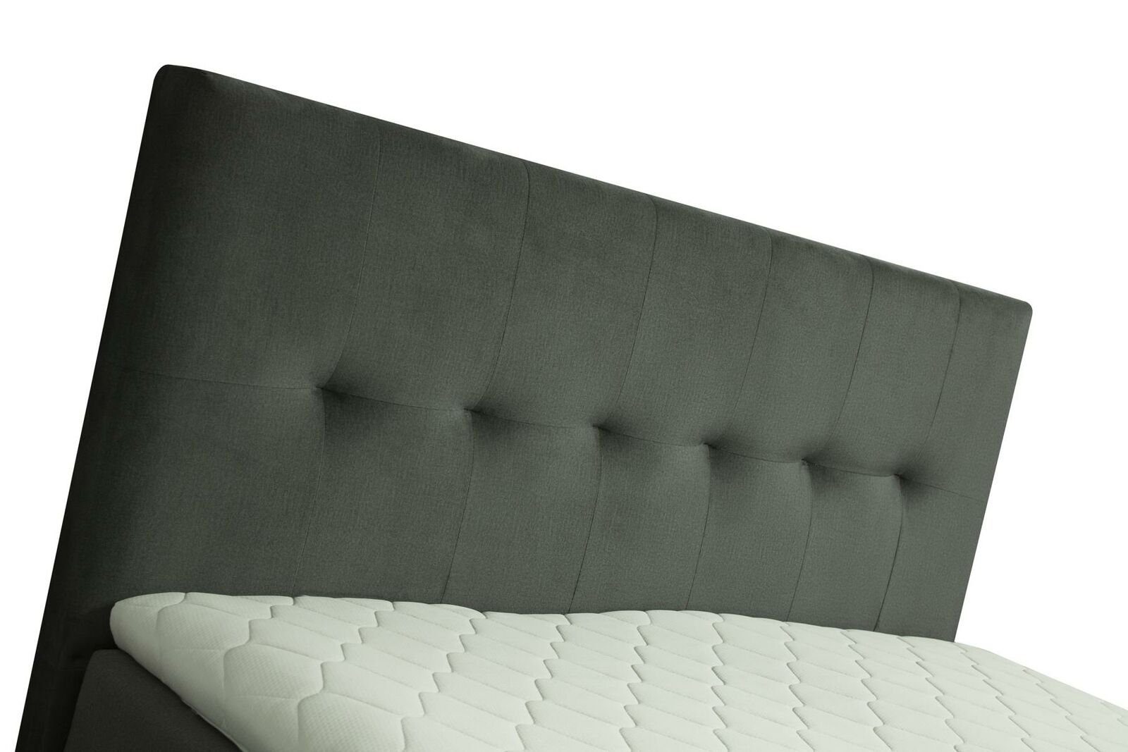 JVmoebel Bett Betten Luxus Dunkelgrau Bett, Doppelbett Design 180x200 Hotel Chesterfield