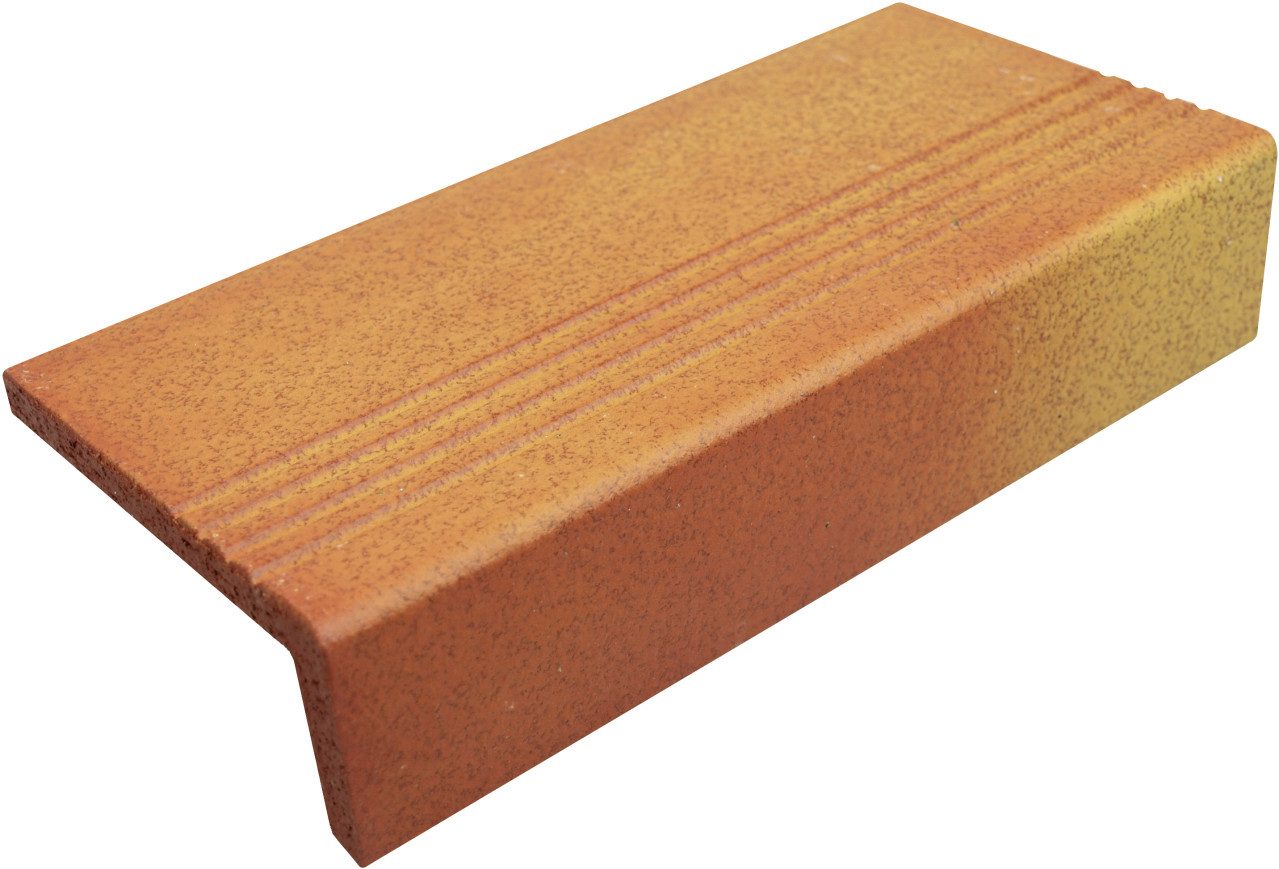 Ammonit Keramik Bodenfliese Längsschenkel mit Rille Spaltplatte 24 x 11,5 x, Steinzeug, Rot