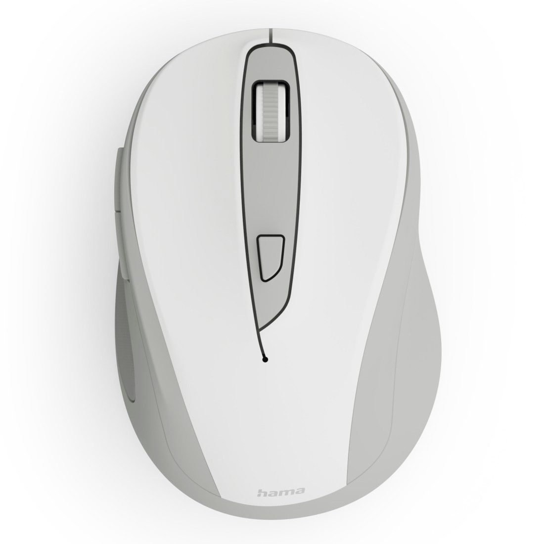 Hama Funkmaus WM-400 ergonomisch optisch 6 Tasten leise Maus (Funk, Ergonomisch, flüsterleise, 6 Tasten, DPI-Schalter, USB-Empfänger)