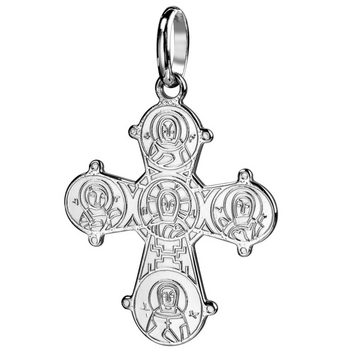JEVELION Kreuzkette Kreuzanhänger Silber - Made in Germany (Silberkreuz, für Damen und Herren), Mit Silberkette 925 - Länge wählbar 36 - 70 cm oder ohne Kette.