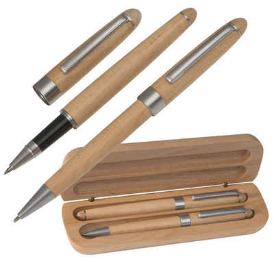 Livepac Office Kugelschreiber Holz Schreibset / aus Ahorn / mit Kugelschreiber + Rollerball