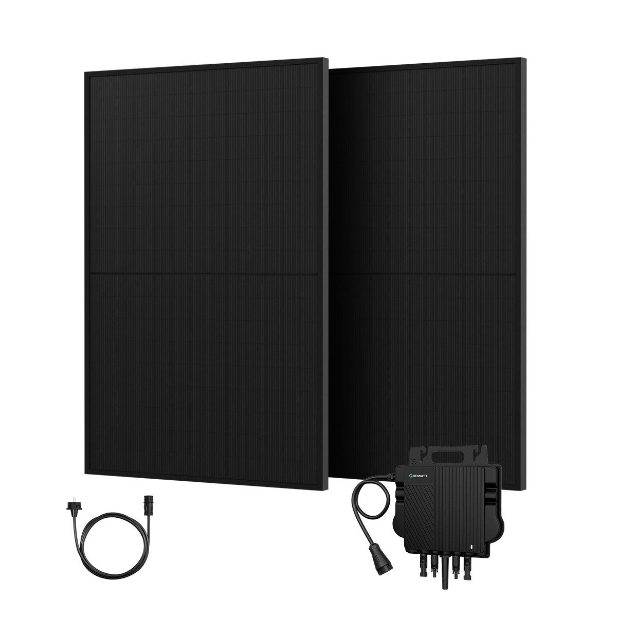 Growatt Balkonkraftwerk 910W steckerfertige Solaranlage,Module mit Growatt 800W Wechselrichter, (2x Astronergy 455wp Full Black im Lieferumfang enthalten)