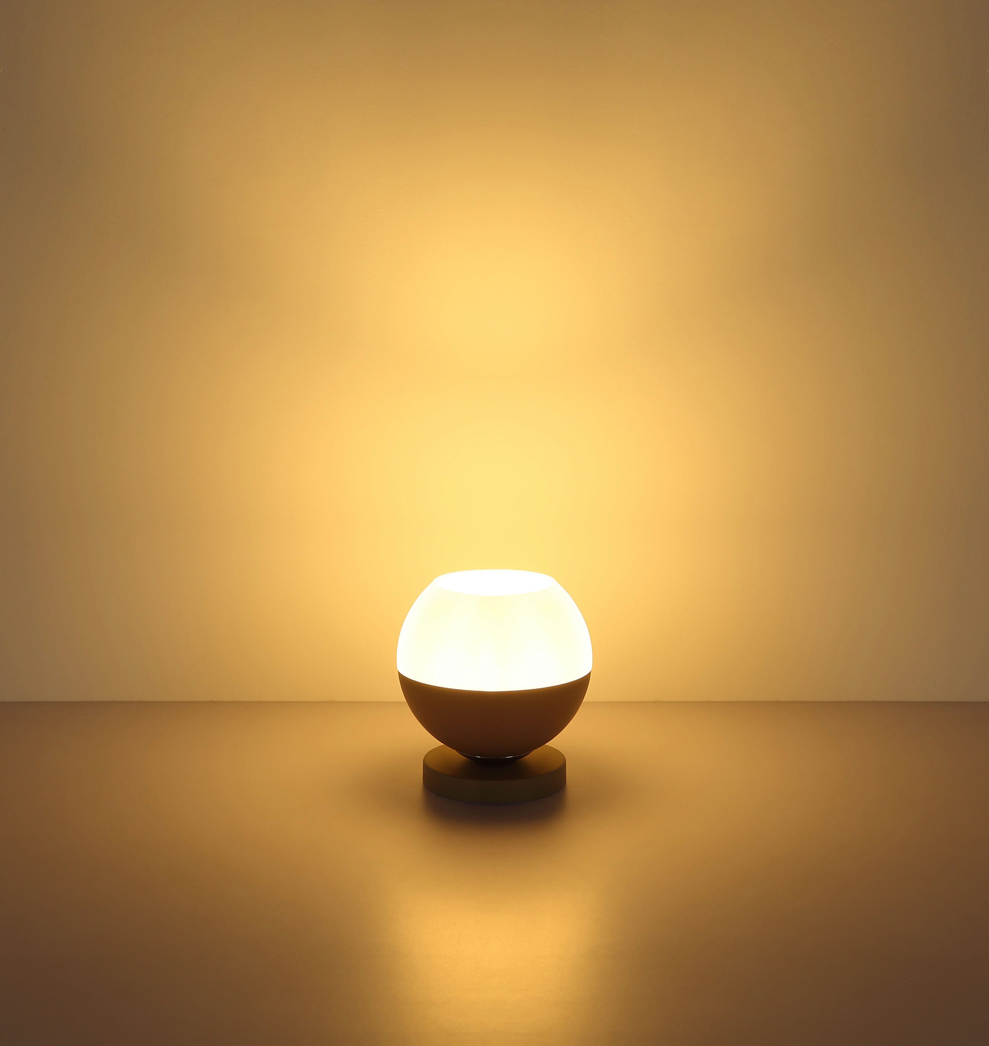 GLOBO LIGHTING Tischleuchte RAGUSA, ohne Leuchtmittel, Sandfarbene Tischlampe Glaskugel, Wippschalter, E27