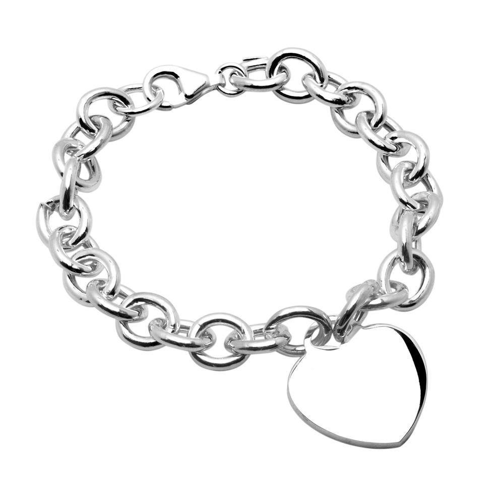Unique Silberarmband Schlichtes Bettelarmband 925er Silber + Herzanhänger SB0080