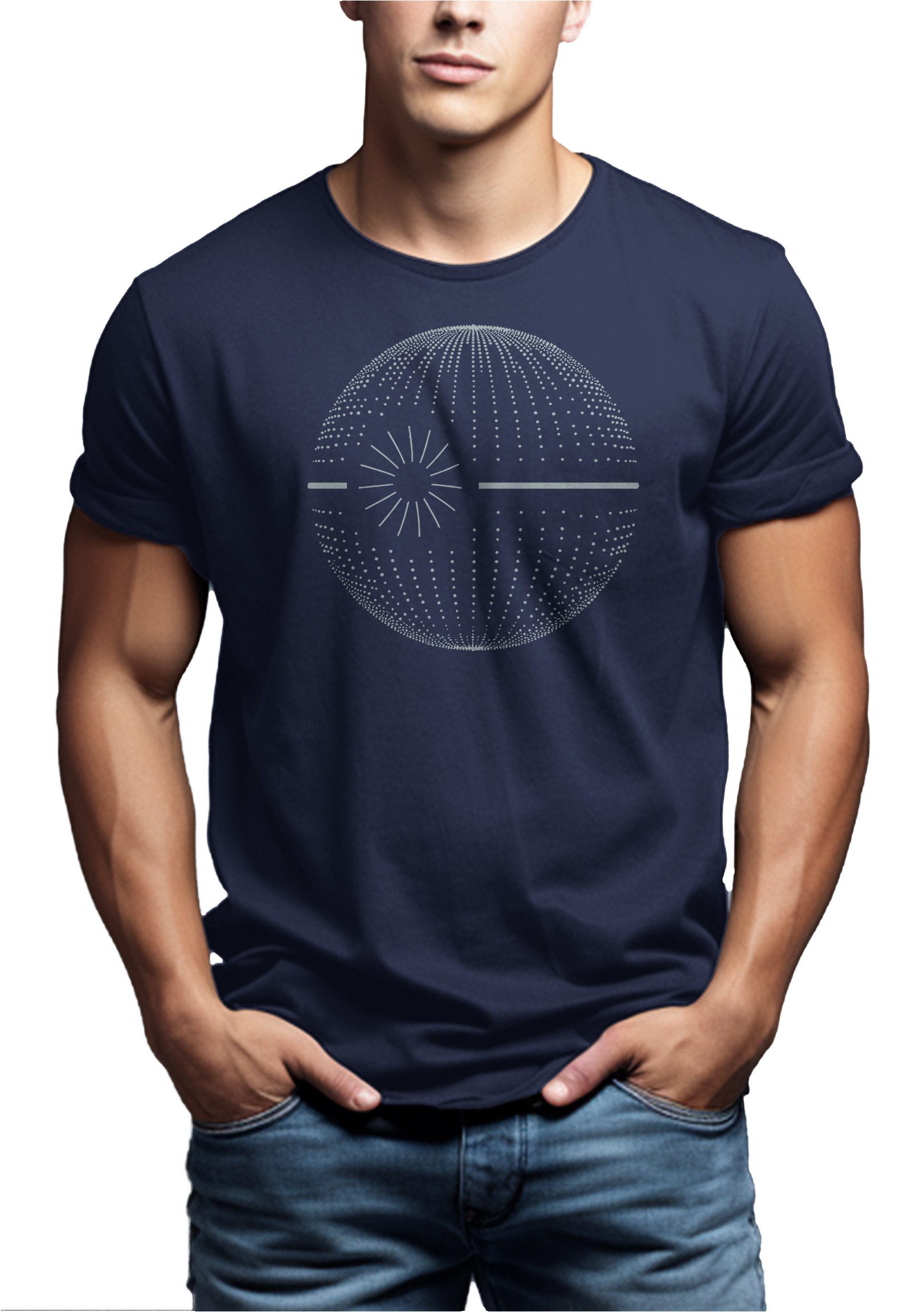 MAKAYA T-Shirt Herrenshirt mit Retro Space Motiv – Lustiges Sci-Fi Funshirt (Schwarz, Blau, Grün, Blaugrau, S, M, L, XL, XXL, XXXL, XXXXL, XXXXXL) Baumwolle