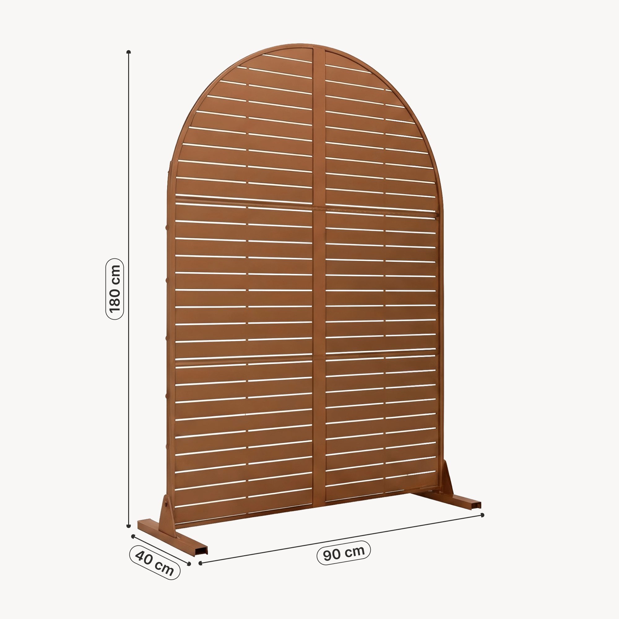 casa.pro Stellwand, »Nodepp« Rundbogenform 180 x 90 cm indoor outdoor Stahl Braun
