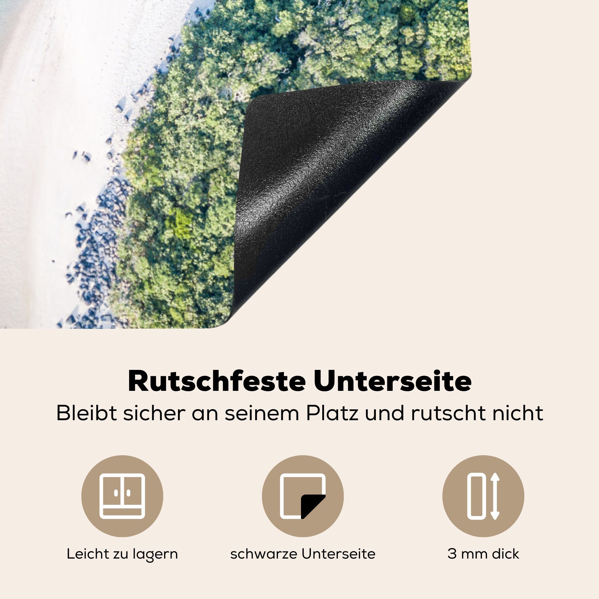 küche, 59x52 Meer Ceranfeldabdeckung MuchoWow Australien, cm, (1 Vinyl, - die - Herdblende-/Abdeckplatte für tlg), Sonne Induktionsmatte