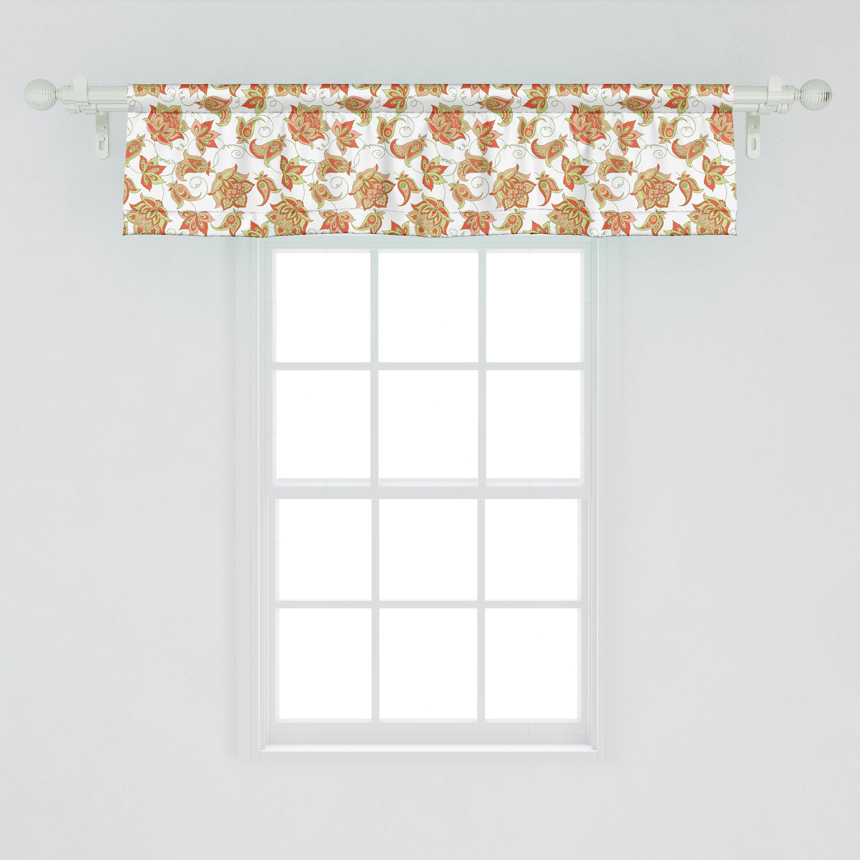 Scheibengardine Vorhang Volant für Microfaser, Abakuhaus, man Dekor Stangentasche, Küche Paisley mit Schlafzimmer Entwurf Vivid