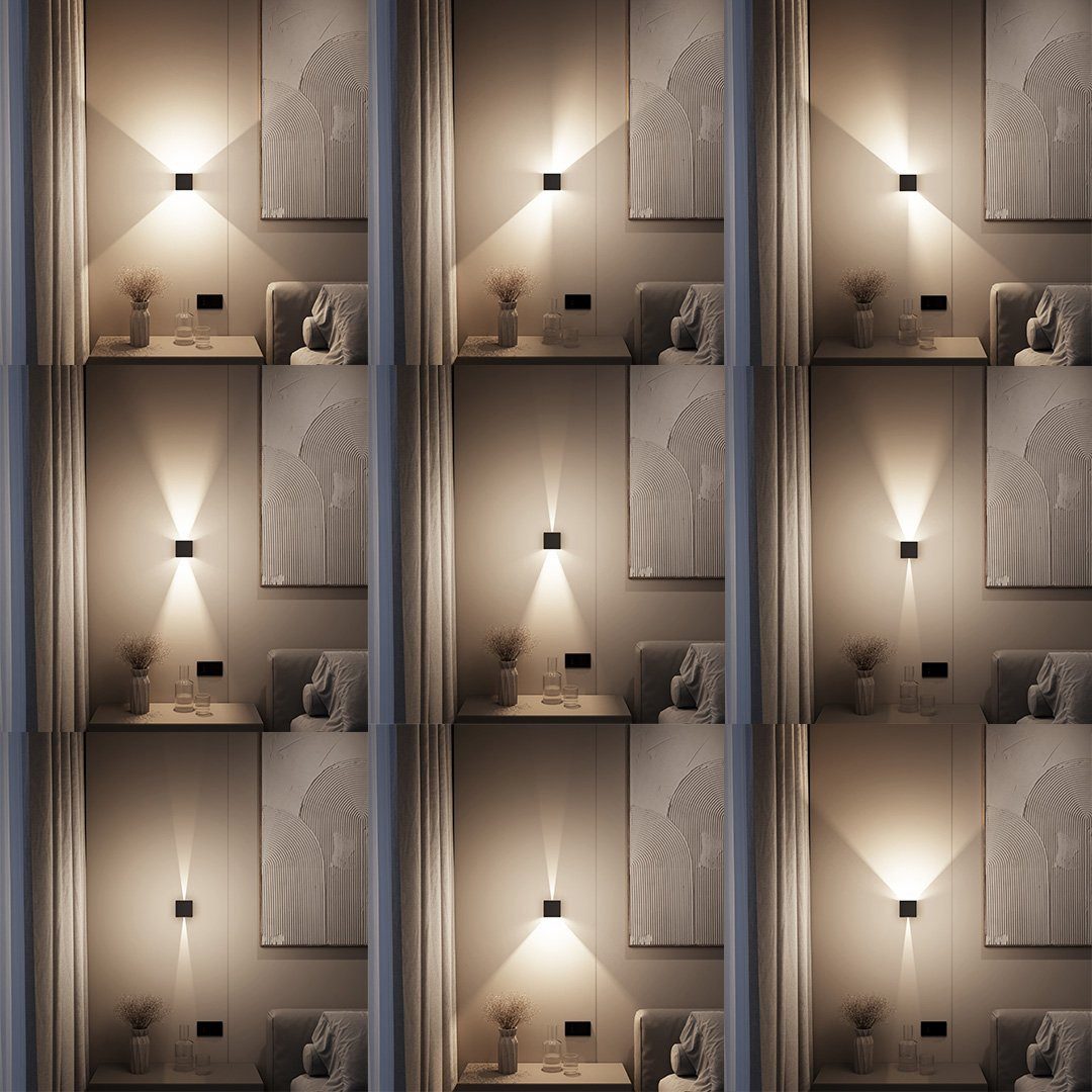 Neona LED Wandleuchte XENA Schwarz, LEd fest integriert, Warmweiß