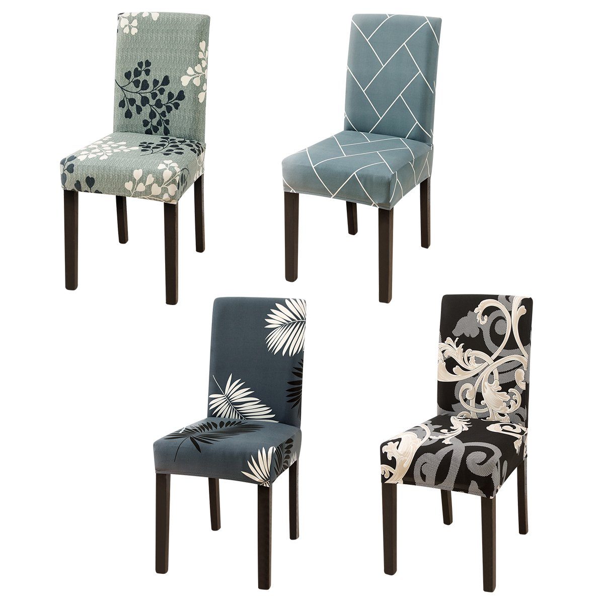 Stuhlhusse Geometrische in 17Farben, für langlebig Sitzflächenhusse Farbe#4 Set Esszimmer in Erhältlich BTTO, Dekor mit Party verfügbar Stuhlhusse Blumenmuster