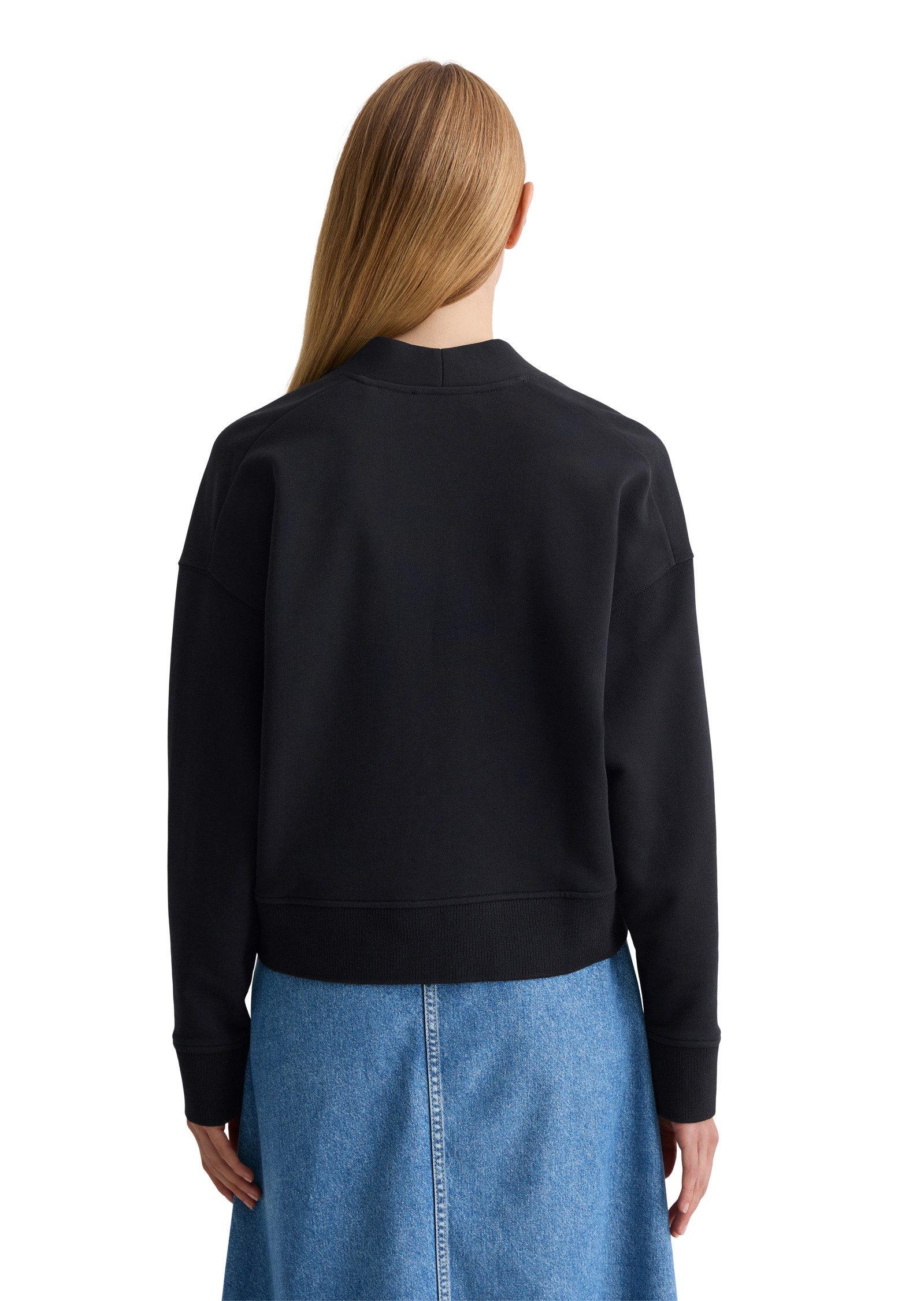Marc O'Polo Sweatjacke mit Rippstrick-Bund