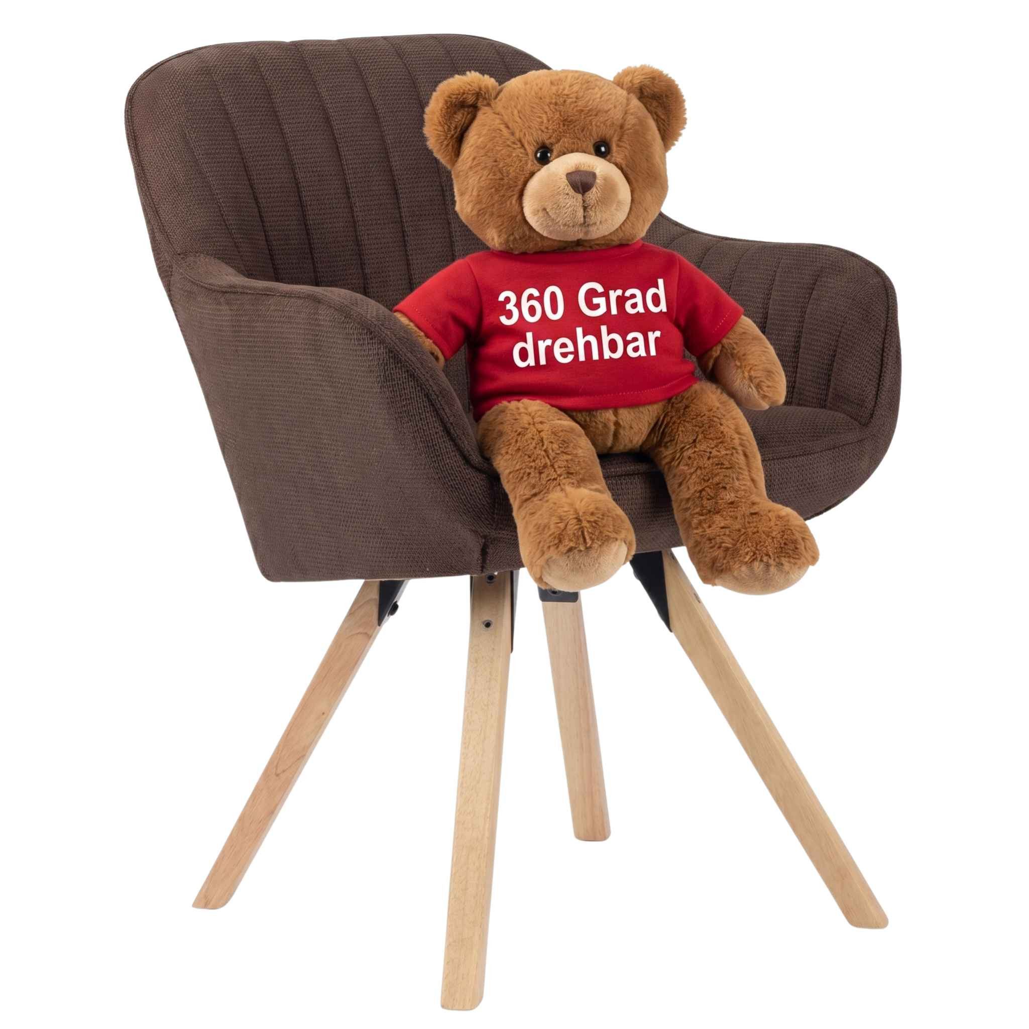 MR.DEKO Esszimmerstuhl Schminktisch Stuhl Matera Esszimmerstuhl drehbar FSC®-zertifiziert (einzelnd, oder als Set erhältich für Küche und Esszimmer, 1 St), Armlehnstuhl drehbar 360°, Essstuhl Massivholz 59x84x61cm