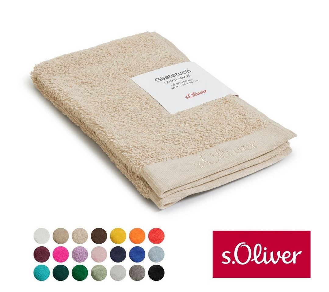s.Oliver Gästehandtuch s.Oliver, Premium Qualität, 600 gr/m², auch als Sets erhältlich, Walkfrottier (1-St), große Farbauswahl, auch als Duschtuch, Waschhandschuh, Handtuch