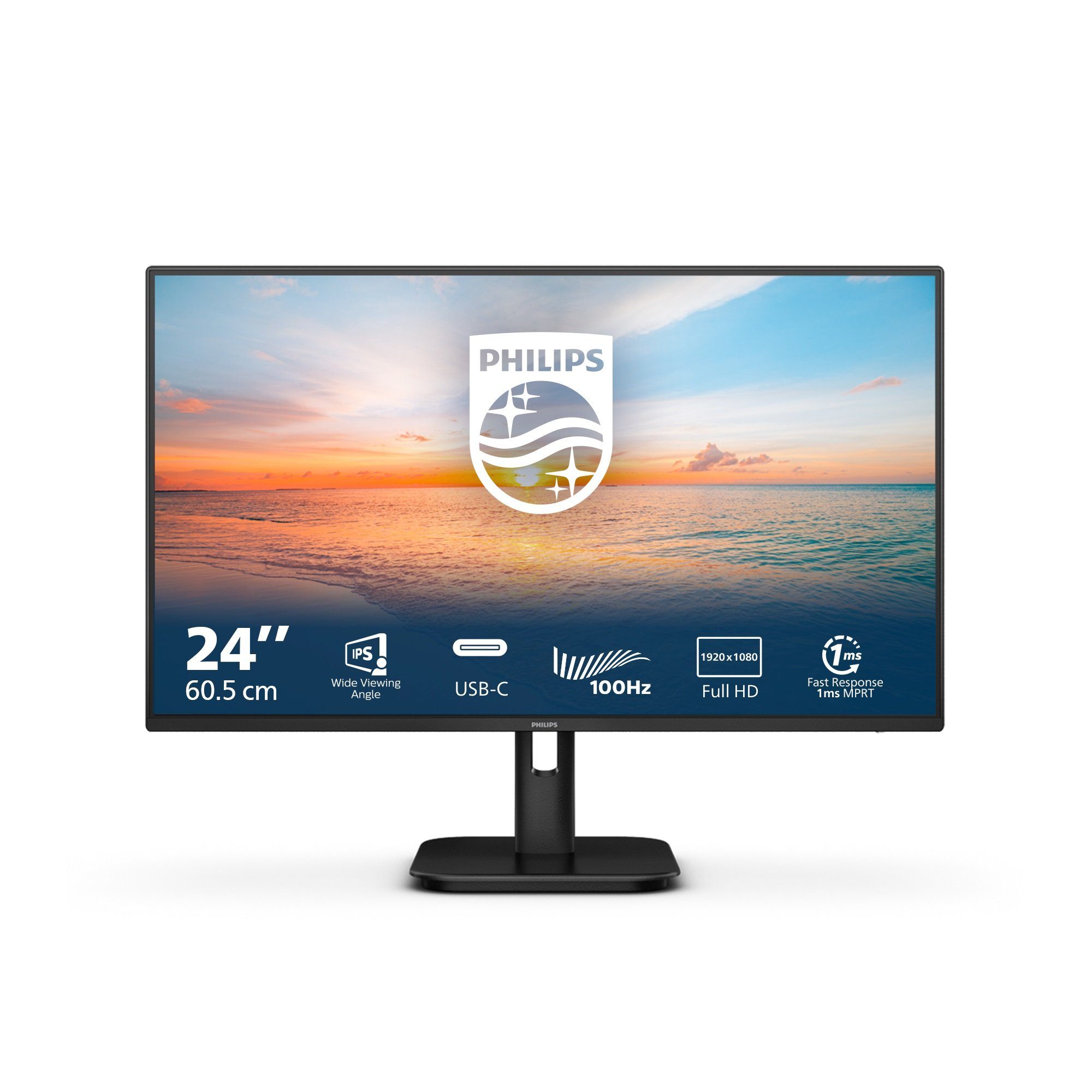 Philips 24E1N1300A LCD-Monitor (60,5 cm/24 ", 1920 x 1080 px, Full HD, 1 ms Reaktionszeit, 100 Hz, IPS-LCD)