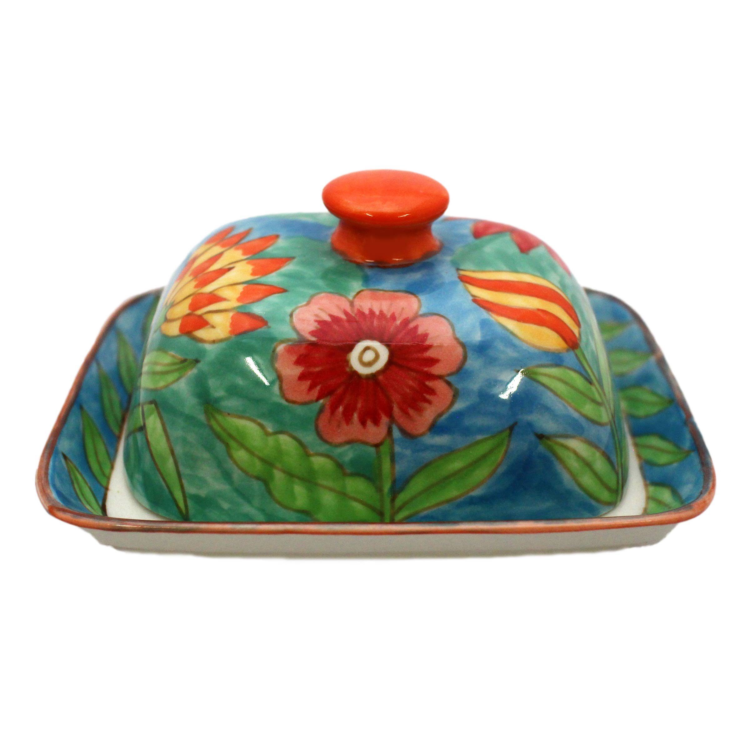 handbemalter Keramik Gall&Zick aus Butterdose Butterdose Flower