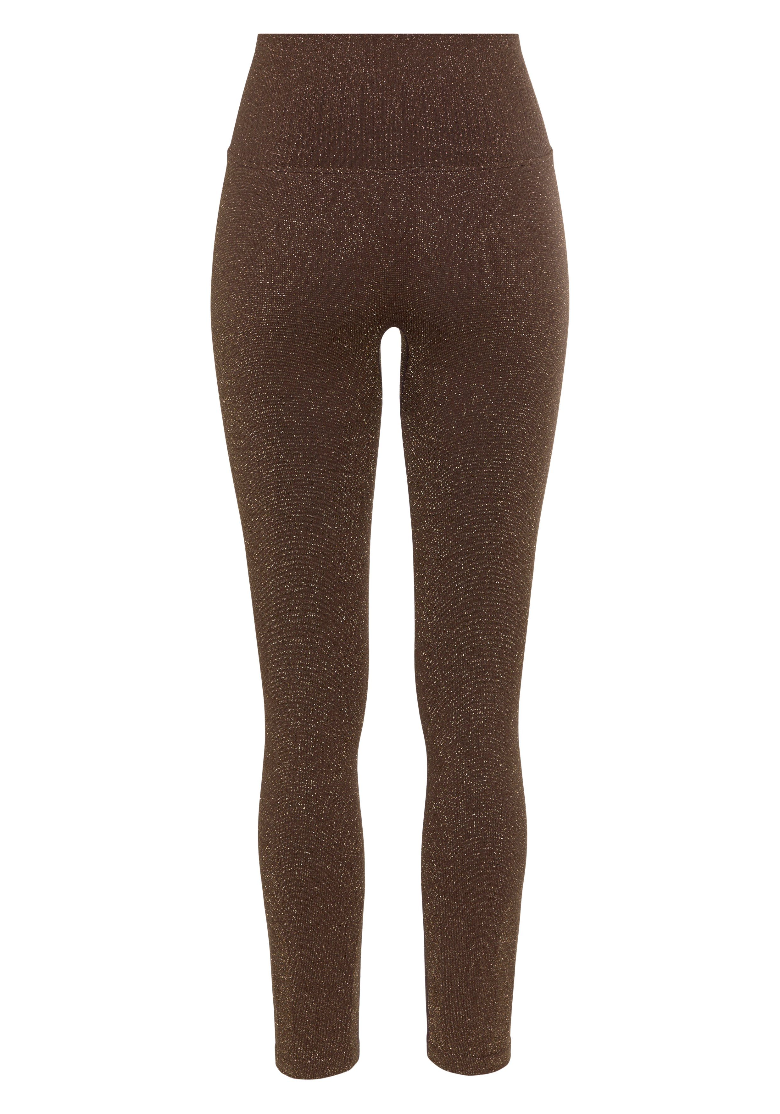 LASCANA Seamless Leggings mit goldenem Lurex – Bild 4 von 5