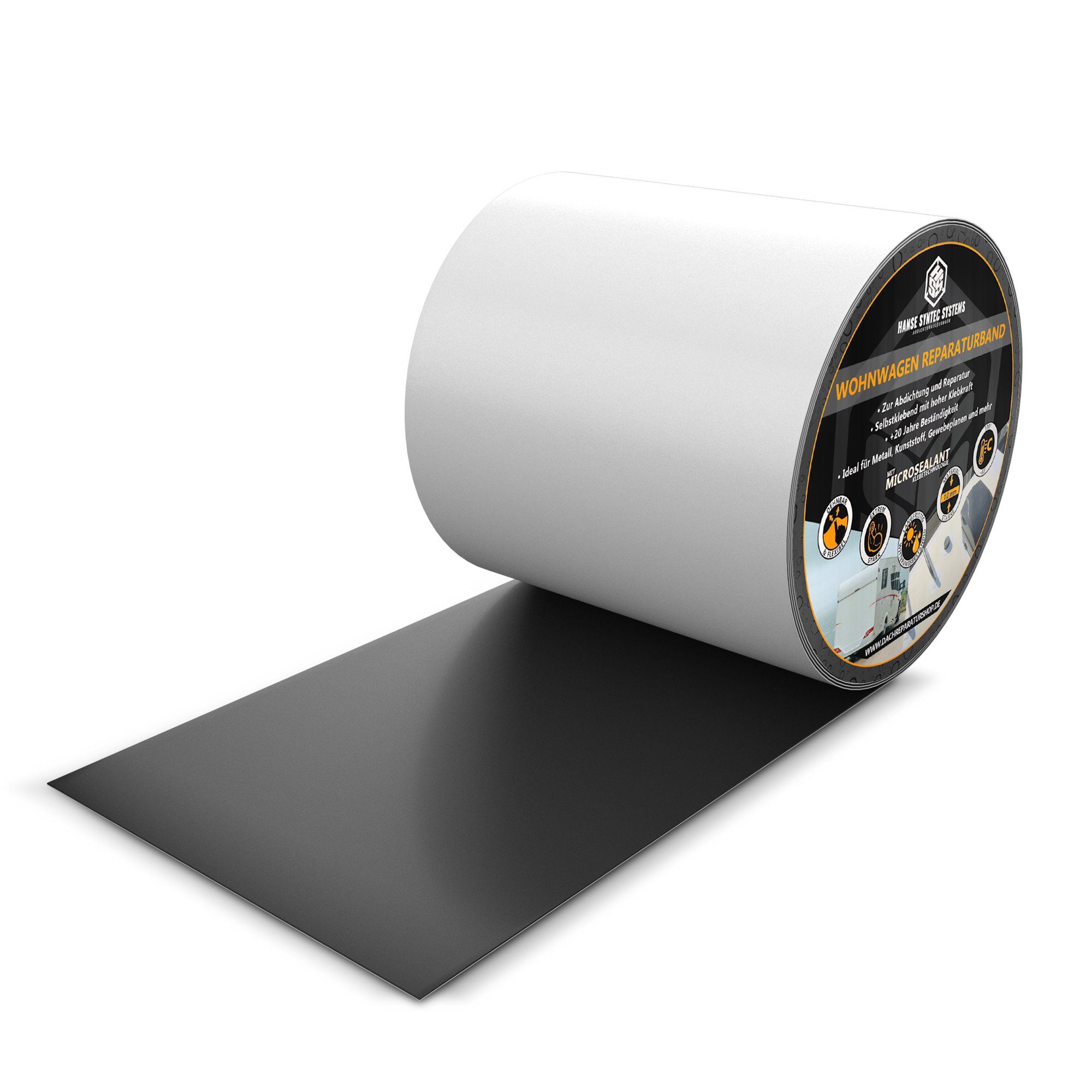 Hanse Syntec Systems Klebeband HSS® Wohnwagen Reparaturband MicroSealant® wasserdichtes Klebeband hitzebeständig, wasserdicht, UV-Beständig, Witterungsbeständig
