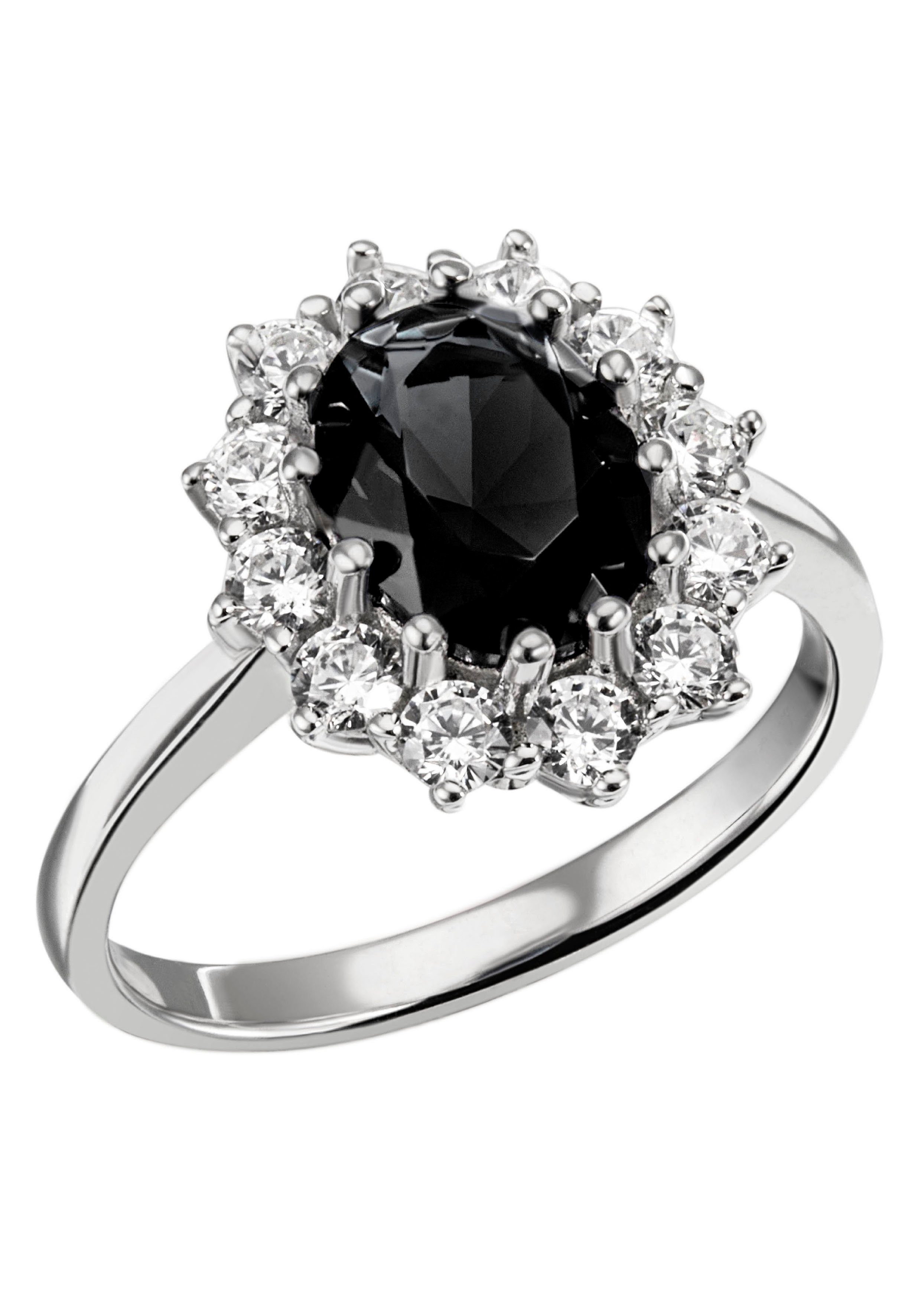 FIRETTI Fingerring Schmuck Geschenk Silber 925 Silberring Lady D handgefertigt mit Glasstein, Zirkonia (synth) mehr