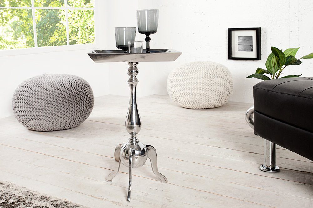 riess-ambiente Beistelltisch TRAYFUL 55cm silber, Metall · Tablett-Tisch · Orientalischer Stil · Handarbeit