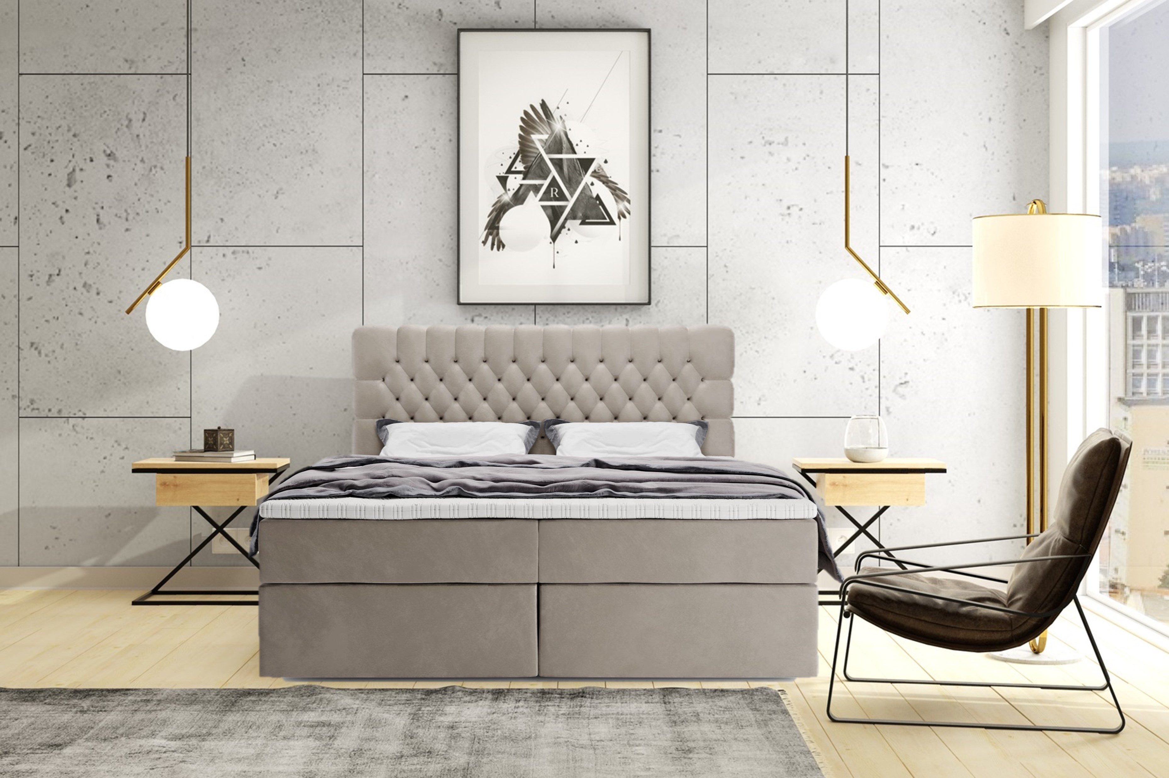 Labett Boxspringbett mit Bettkasten, Matratze H3 günstig online kaufen