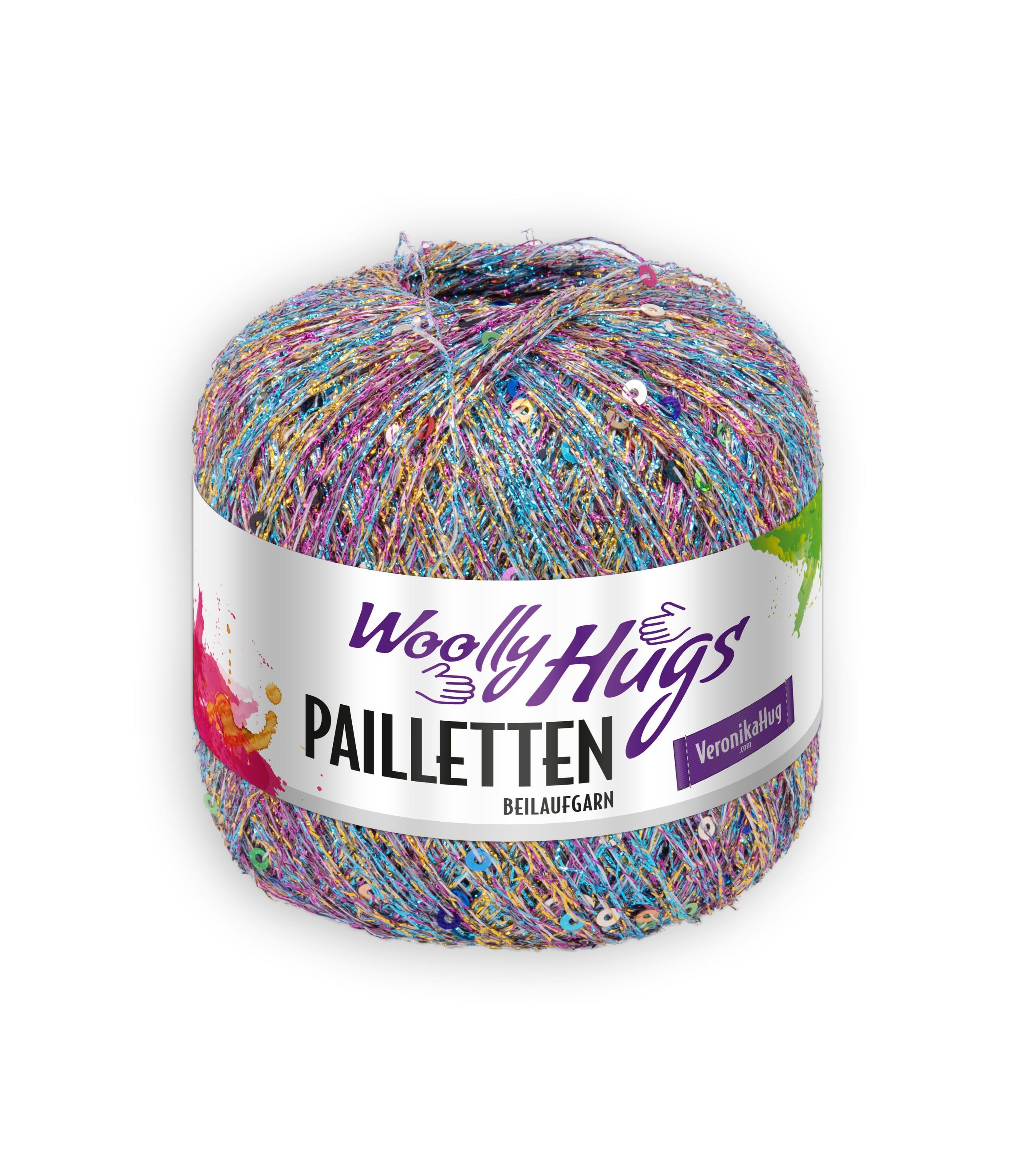 Woolly Hugs Woolly Hugs Pailletten Beilaufgarn Häkelwolle, 0 m (Eingearbeitete Pailletten setzen dekorative Glanzakzente, Pailletten-Beilaufgarn 25 g), 25 g