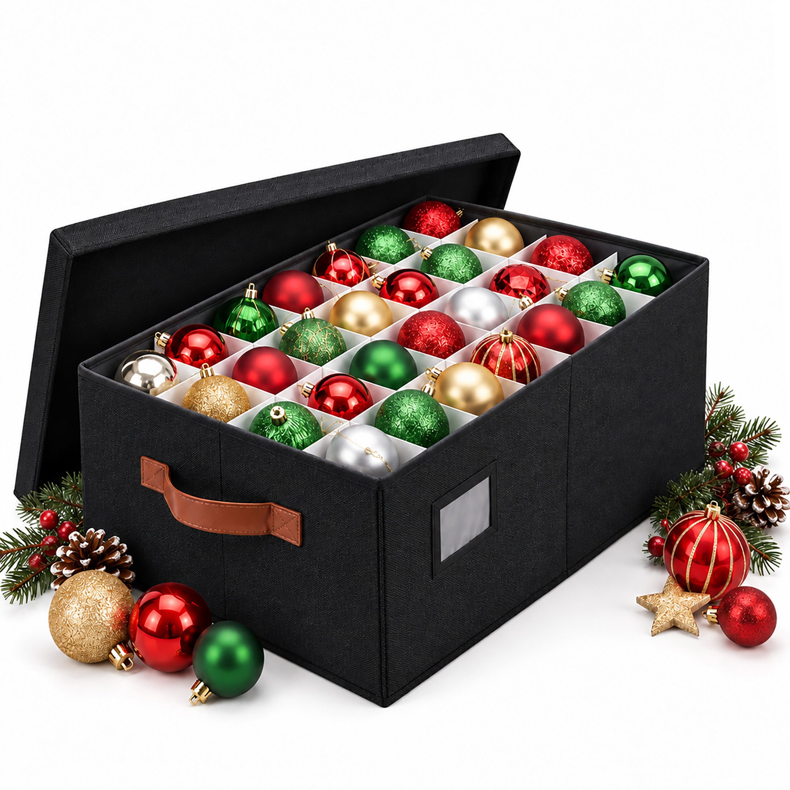 relaxdays Aufbewahrungsbox Weihnachtskugel Aufbewahrungsbox (1 St), schwarz