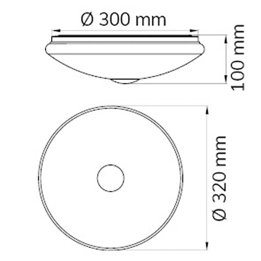 Deckenleuchte D Warmweiß, Neutralweiß, Leuchtmittel Tageslichtweiß, Kaltweiß, Deckenleuchte, inklusive, Farbwechsel, 32 Farbtemperaturwechsler LED Wohnzimmerleuchte Metall LED etc-shop