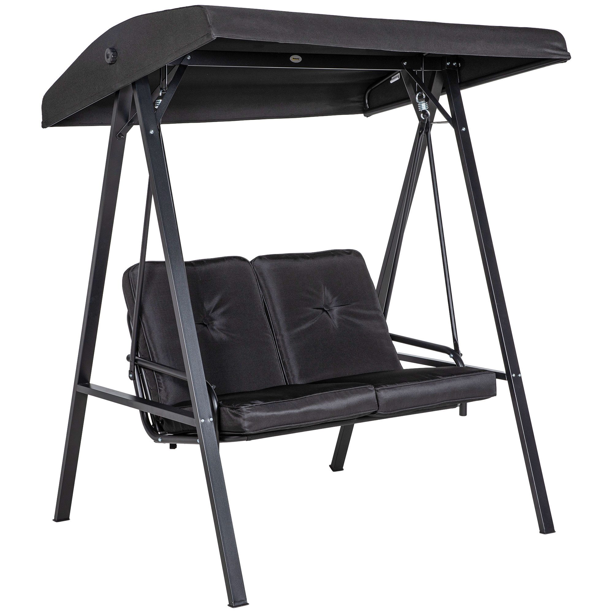 Outsunny Hollywoodschaukel mit Verstellbarem Dach, Kissen, 2-Sitzer, Verste günstig online kaufen