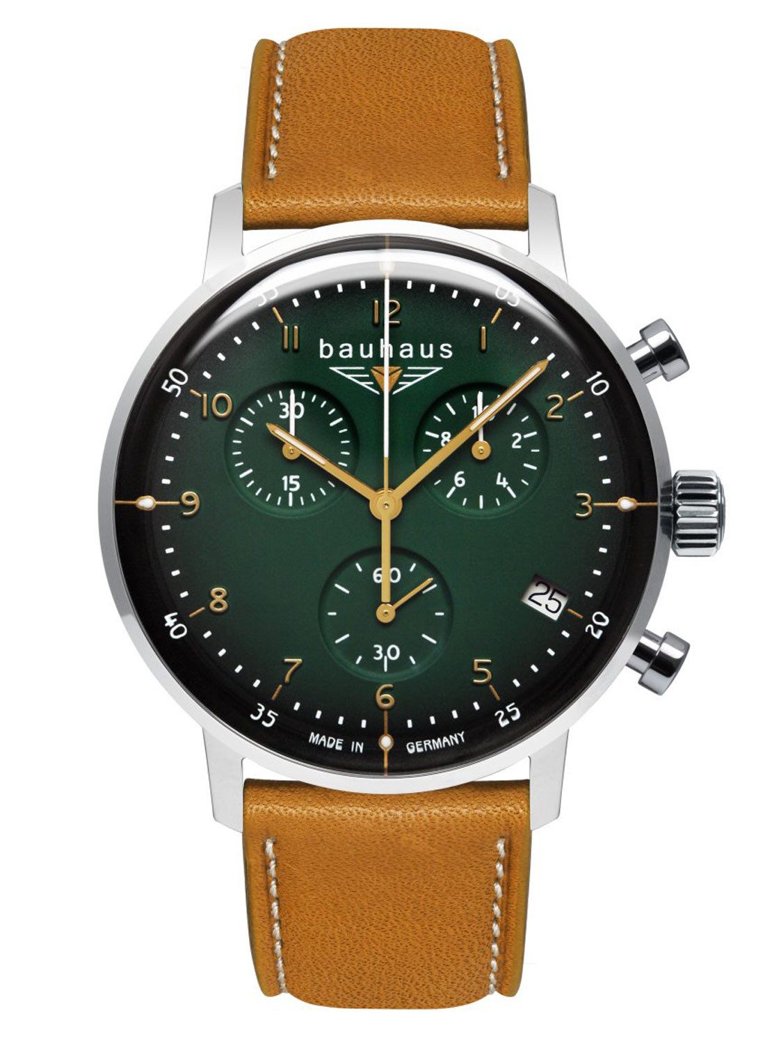 bauhaus Quarzuhr Dessau Quarz Chronograph Braun/Grün