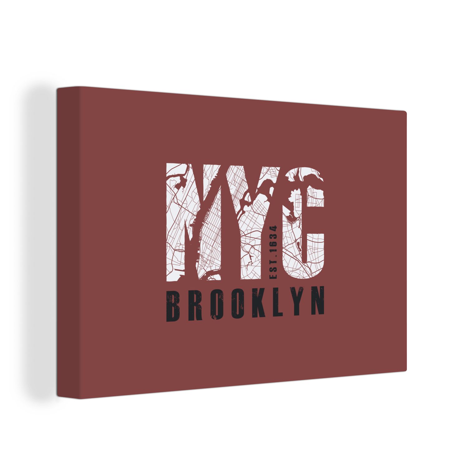 OneMillionCanvasses® Leinwandbild New York - NYC - Brooklyn, (1 St), Wandbild Leinwandbilder, Aufhängefertig, Wanddeko, 30x20 cm