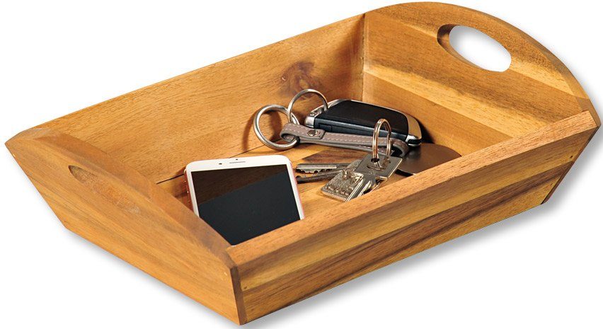 KESPER® Tablett Serviertablett, Akazienholz, (1-tlg), mit zwei Tragegriffen