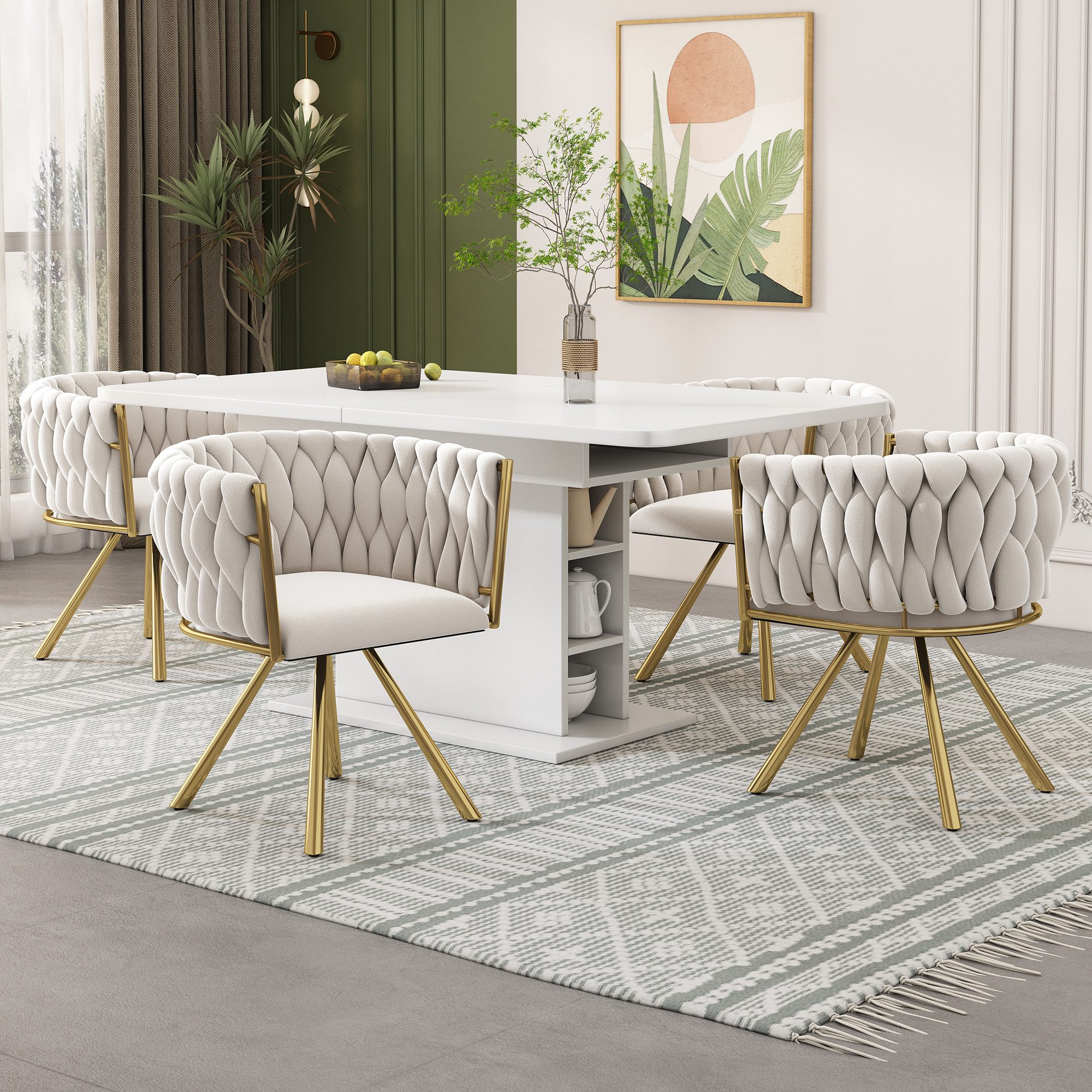 Flieks Esszimmerstuhl (360° drehbar, Set, 4 St), 4er Set Polsterstühle Dreh günstig online kaufen