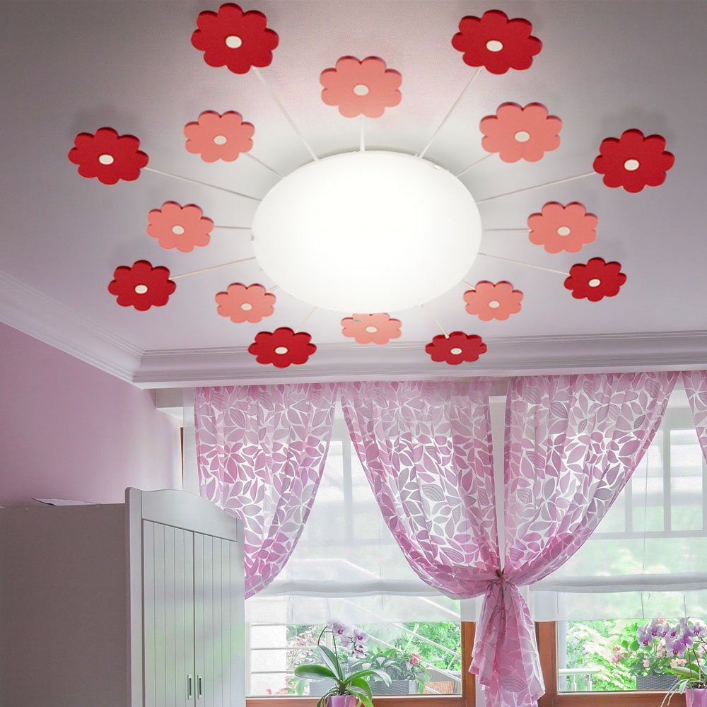 etc-shop Dekolicht, Leuchtmittel inklusive, Warmweiß, Kinder Decken Lampe rosa Spiel Zimmer Strahler Glas Wand
