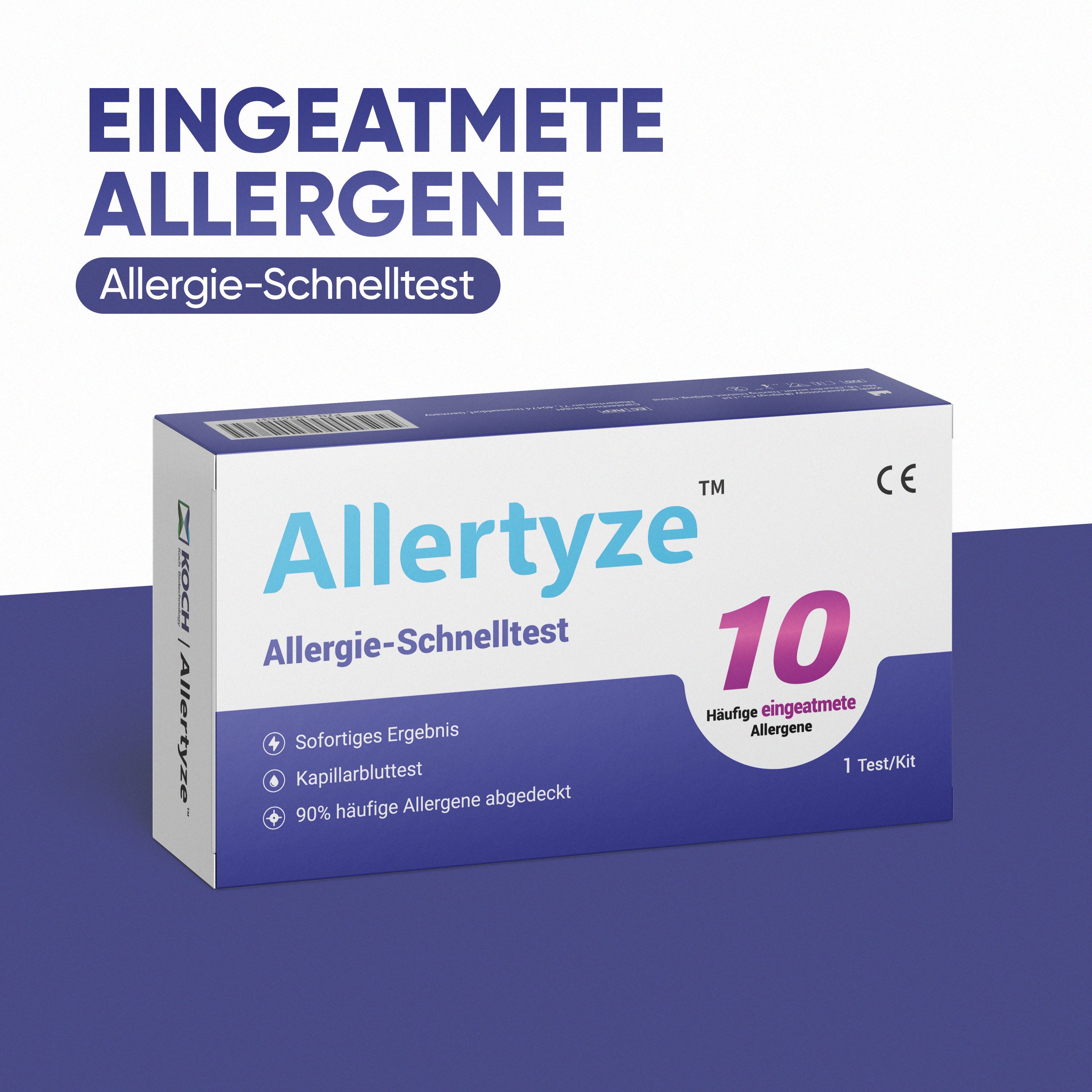 Björn&Schiller Bodentest Allertyze Allergie-Schnelltest 10 Häufige eingeatmete Allergene