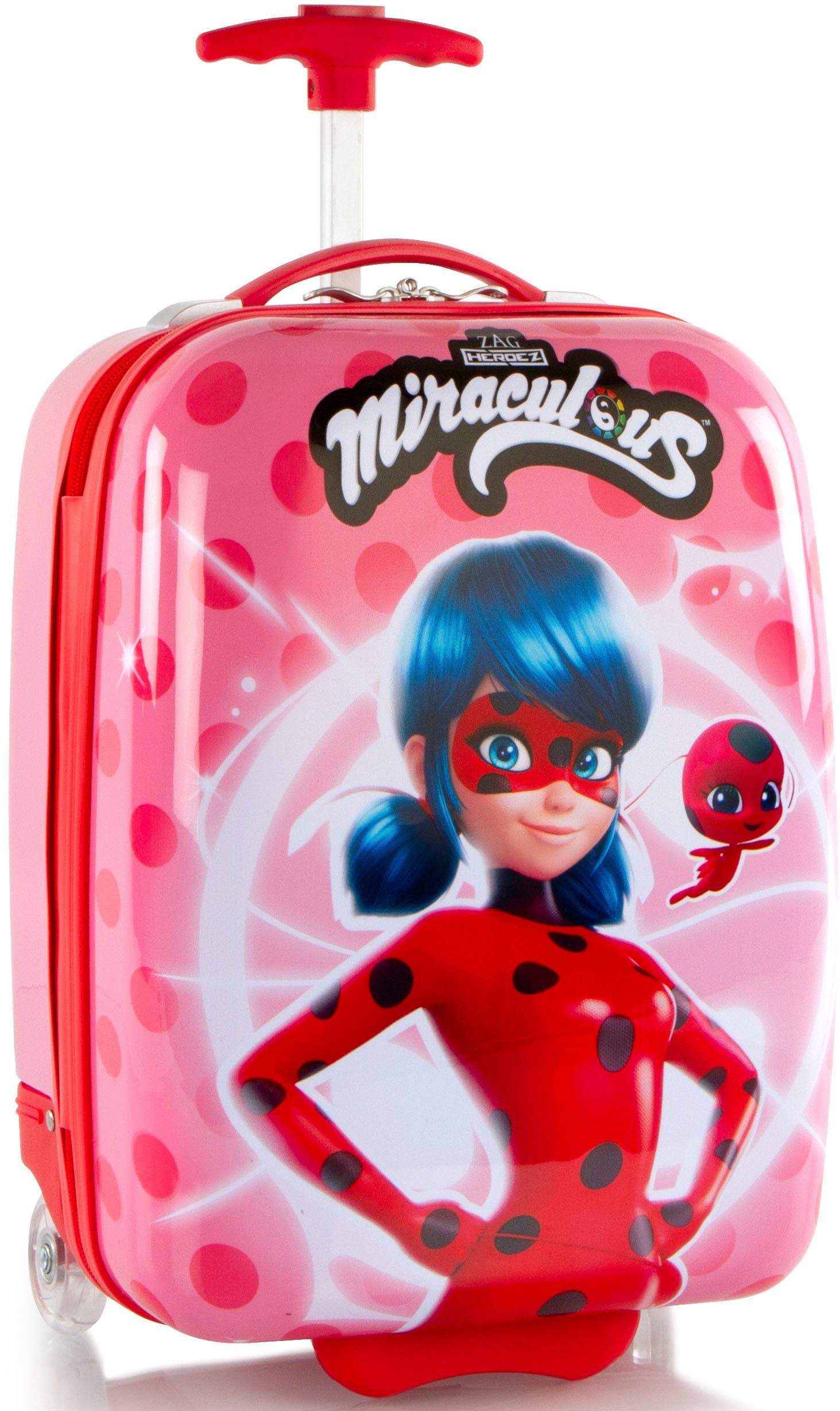 Heys Kinderkoffer Miraculous Lady Bug rosa, 46 cm, 2 Rollen, Heys Kindertrolley Handgepäck-Koffer