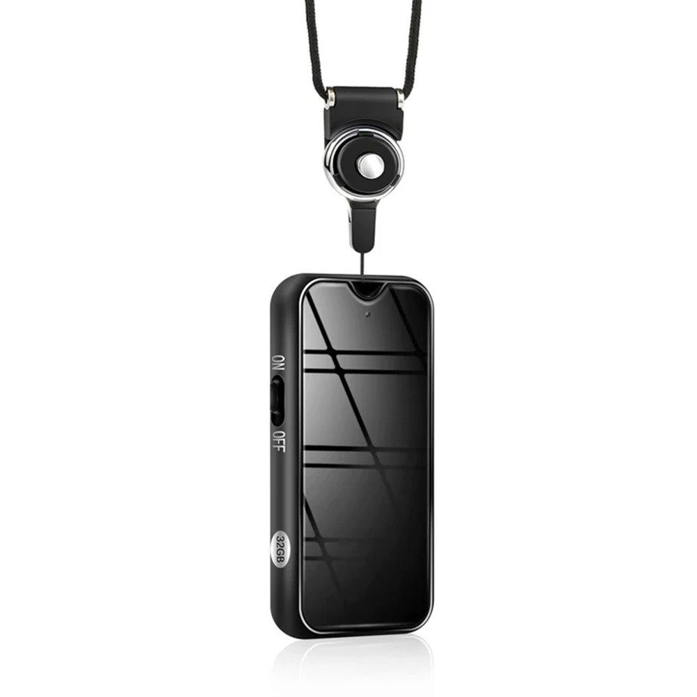 SpionProfi 32GB Mini Voice Recorder Ton Stimme Aufnahmegerät Spracherkennung Auto Digitales Diktiergerät (Spy versteckte Tragbare Wanze Spion mit Geräuscherkennung)