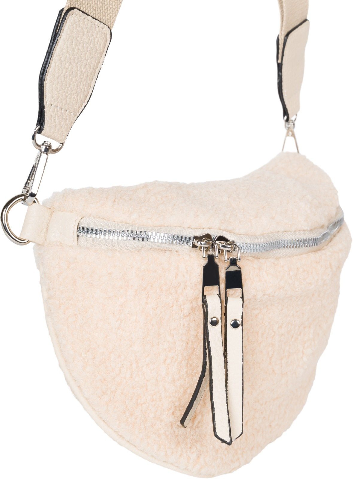 styleBREAKER Umhängetasche Teddyfell Halbmond Crossbody Bag (1-tlg) günstig online kaufen