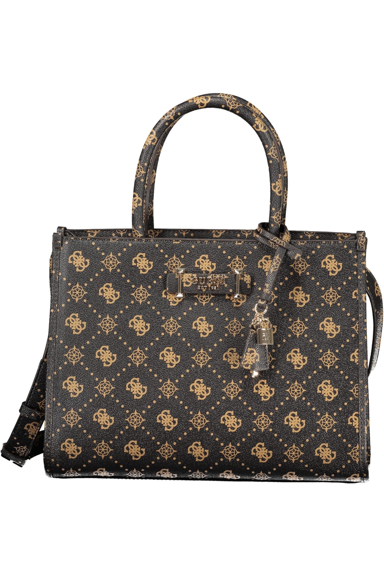 GUESS JEANS Umhängetasche, Stylische braune Damenhandtasche mit abnehmbarem Schultergurt