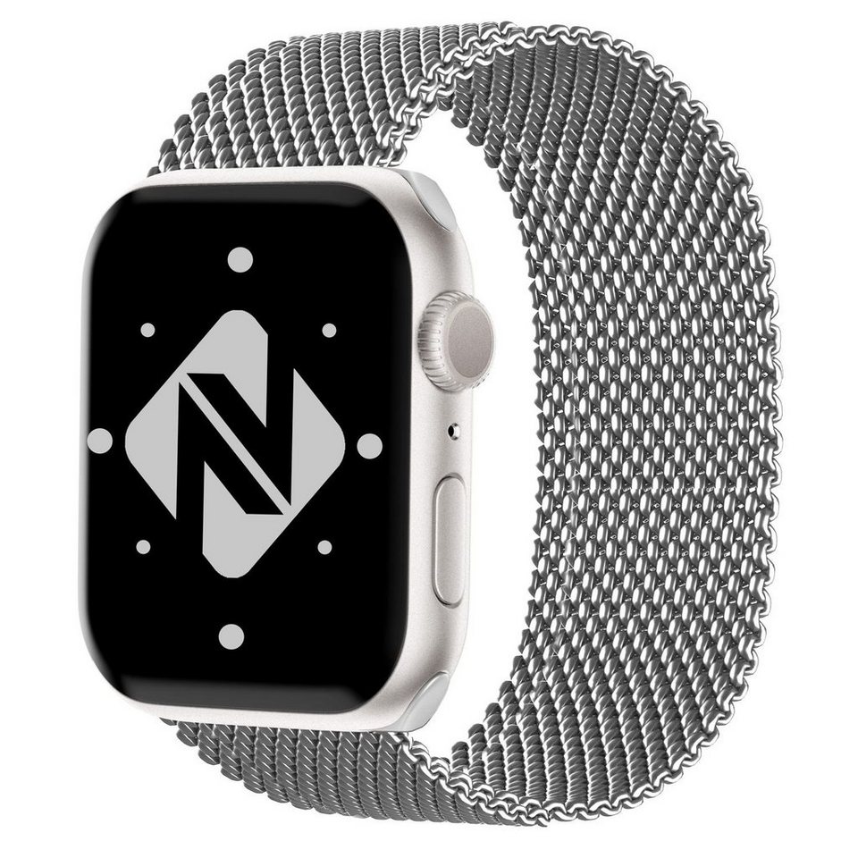 Nalia Smartwatch-Armband Apple Watch 38mm/40mm/41mm, Milanaise Metall Uhr  Ersatzband / Magnet Verschluss / Edelstahl Loop